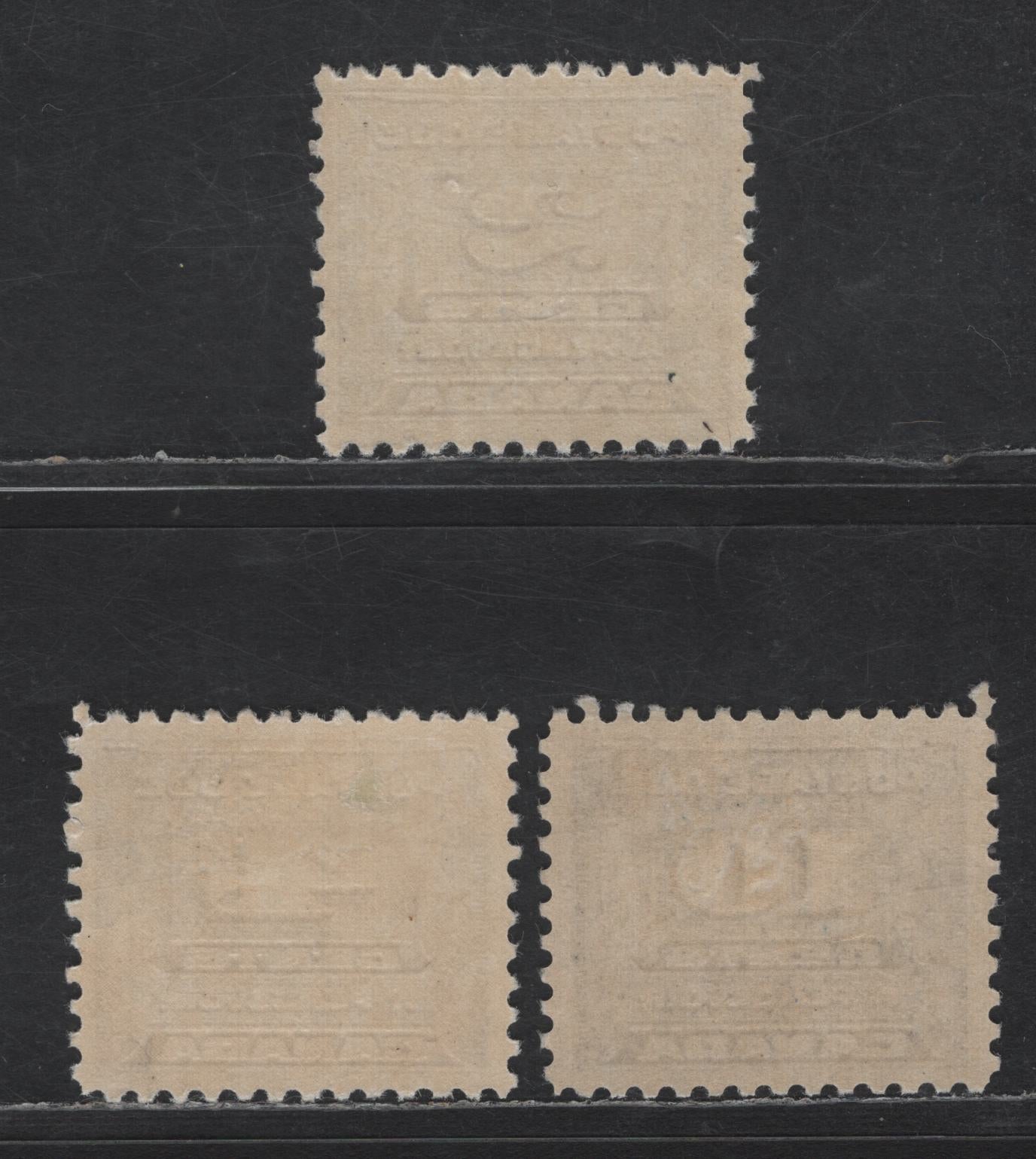 Lot 143 Canada SC#J12-J14 2c - 10c Dark Violet Numeral, 1933-1934 Third Postage Due Issue, 3 VFOG Singles, Creamy Semi Glossy & Satin Gums