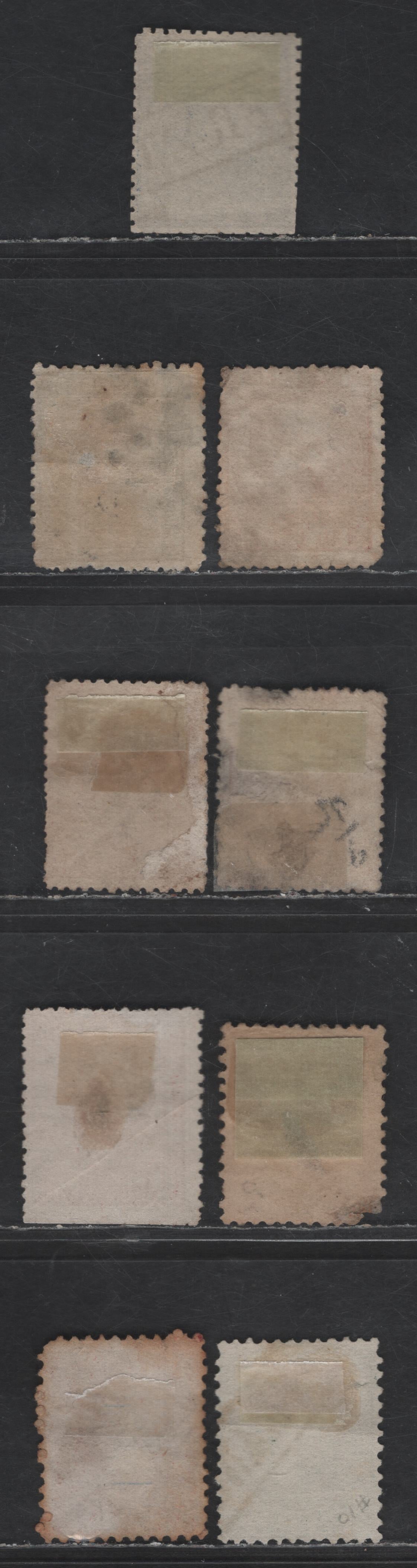 Lot 177 Netherlands SC#7e, 8b, 9a, 8, 8a, 10, 12 5c - 50c Ultramarine - Gold King William III, 1867-1869 King William III Issue, 9 Ungraded Singles, Faulty Examples, Different Perfs & Letter Types