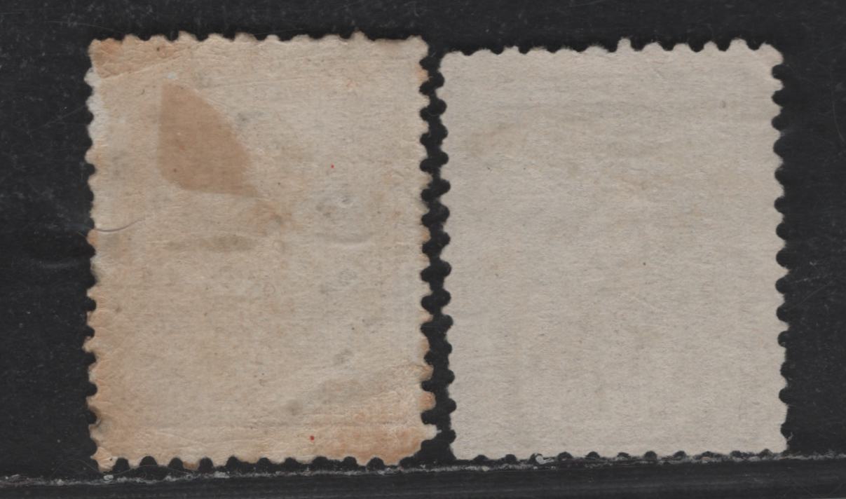 Lot 189 Netherlands SC#23a, 30 (NVPH 10E, 26E) 5c - 25c Ultramarine - Dull Violet King William III, 1872-1888 King William III Issue, 2 Fine Used Singles, Perf 11.5x12, Small Holes