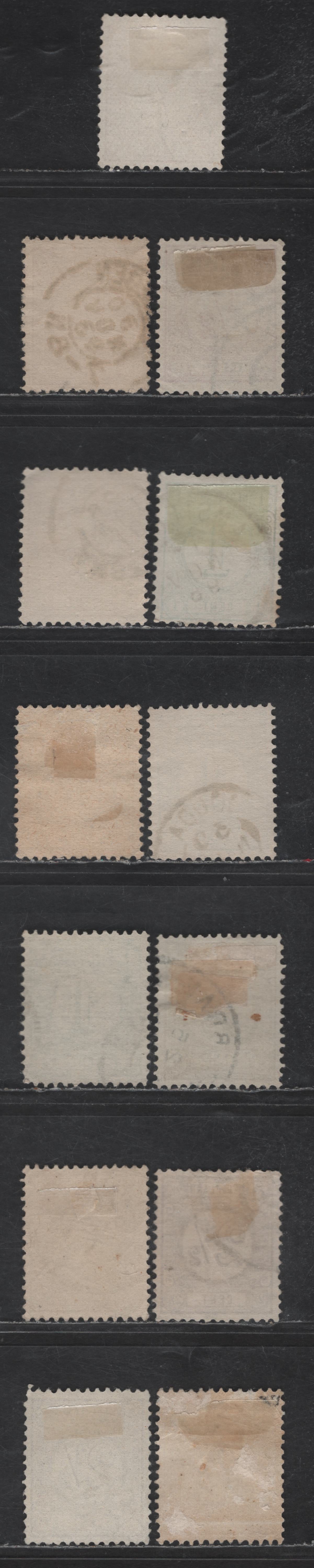 Lot 192 Netherlands SC#34-37, 34a, 35c, 36a, 37b, 37c 1/2c - 23.5c Rose - Lilac Numerals, 1876-1894 Numeral Issue, 13 Fine/Very Fine Used Singles, Perf 12.5, Large Holes, Listed Shades & Both Die Types Of 1/2c