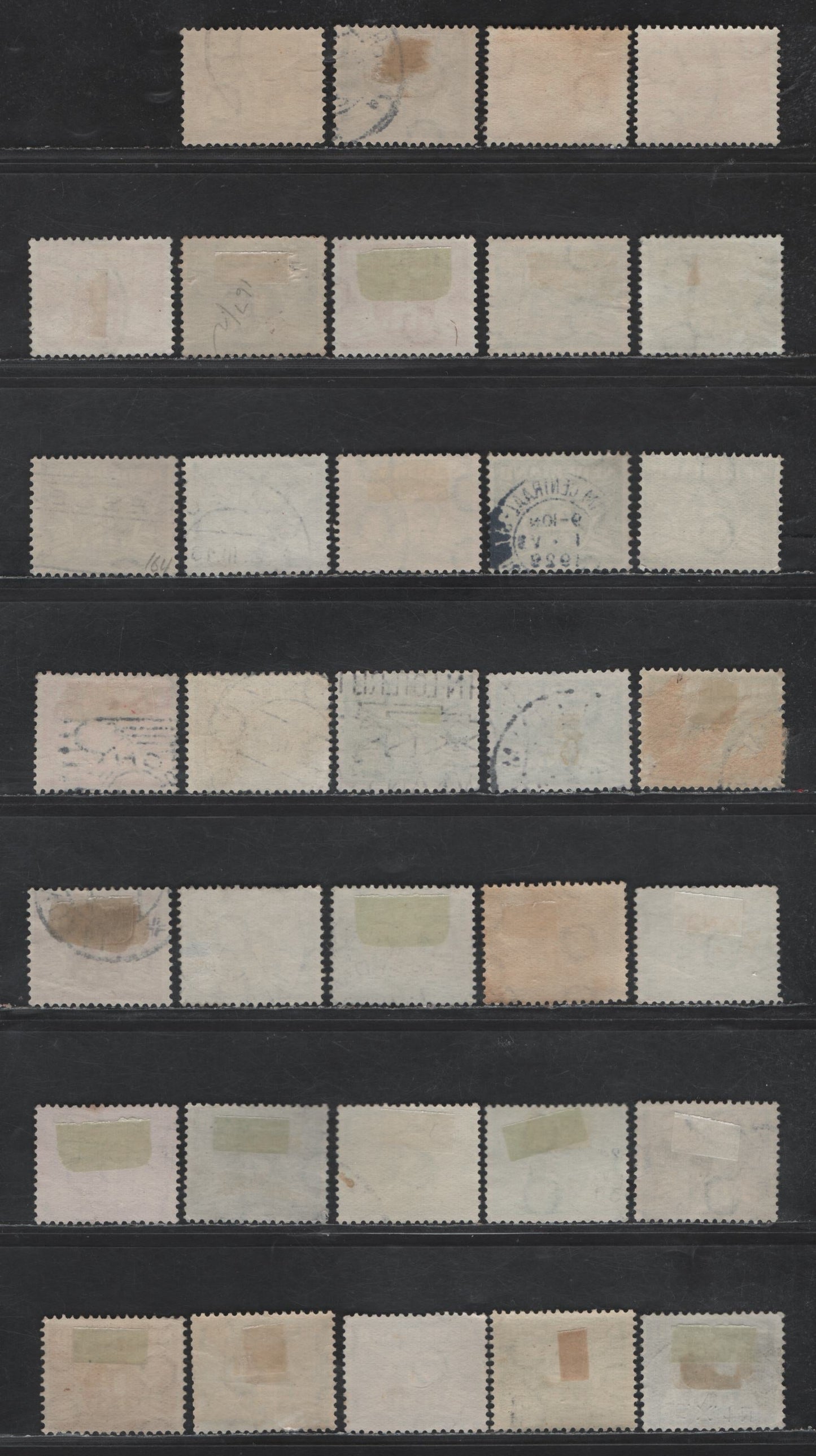 Lot 237 Netherlands SC#164-171 1/2c - 4c Gray - Deep Ultramarine Gull & Queen Wilhelmina, 1924-1930 Gull & Queen Wilhelmina Issues, 34 Fine/Very Fine Used Singles, Watermarked Circles, Many Shade Varieties