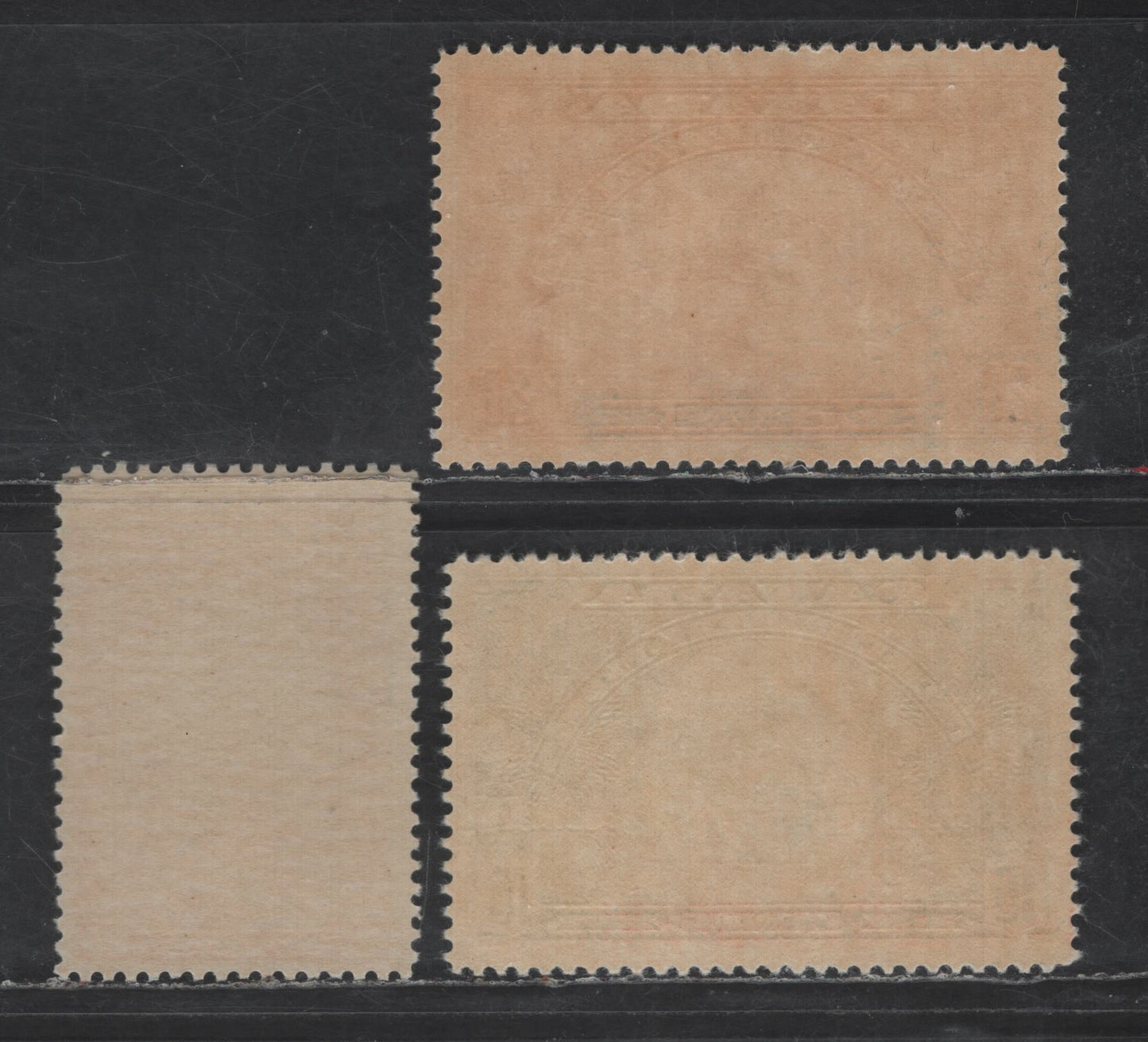 Lot 25 (C) Canada SC#E3, E7-E8 20c - 10c Orange - Dark Carmine Train & Scene - Emblem, 1927-1935 Special Delivery Issues, 3 F/VFNH Singles