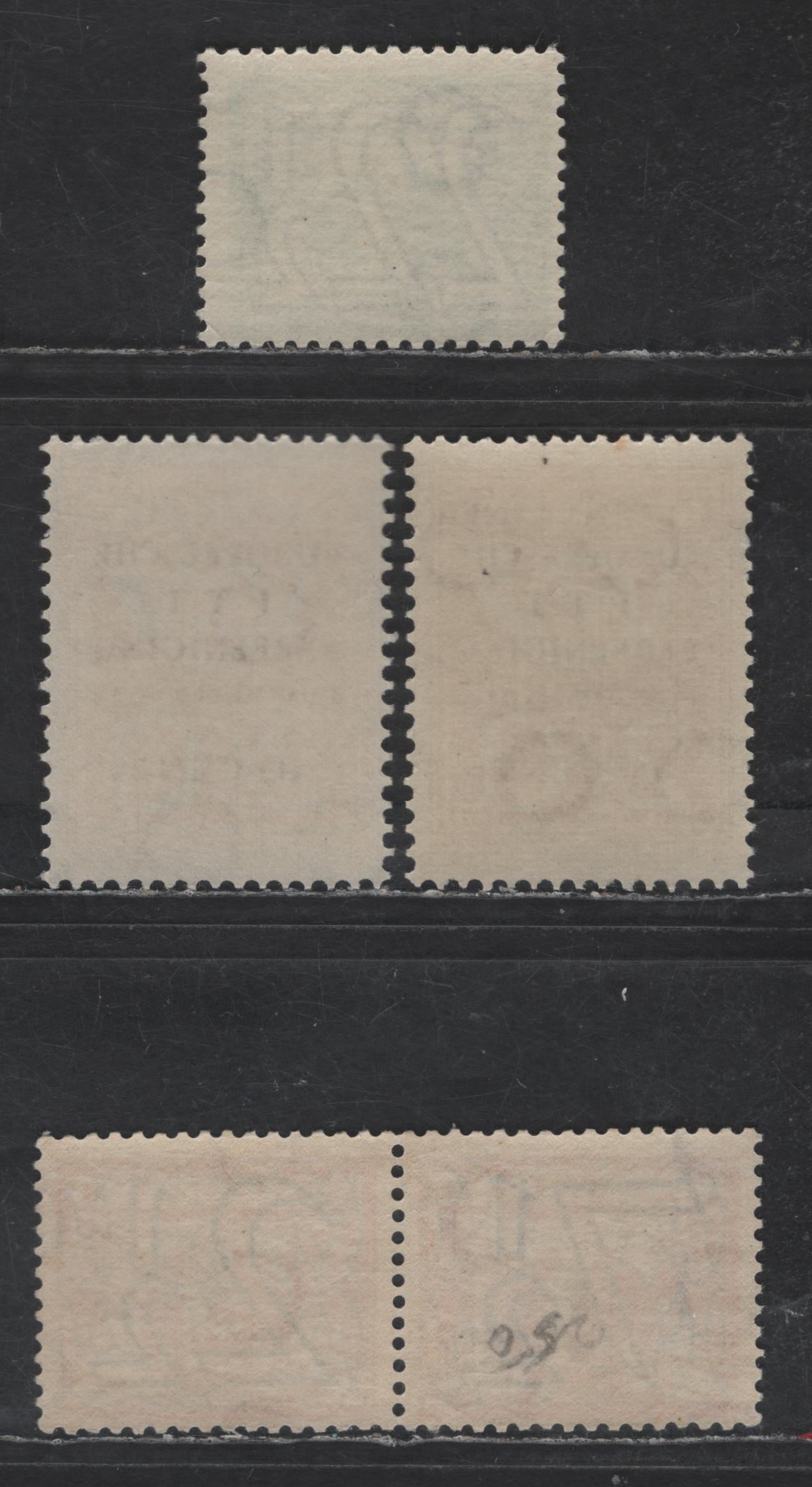 Lot 253 Netherlands SC#228a, 233, 244 2.5c on 3c - 10c on 2.5c Vermillion - Yellow Surcharged - European Union Of Posts & Telegraphs, 1940-1943 Surcharged - European Union Of Posts & Telegraphs Issues, 5 VFNH Singles