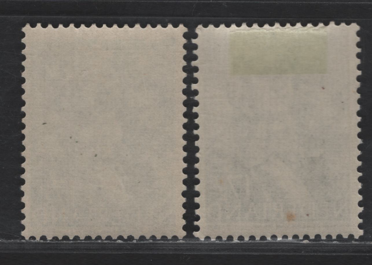 Lot 255 Netherlands SC#256& 2256var 17.5c Slate & Greenish Blue Portrait, 1943-1944 Portraits & Symbols Issue, 2 VFOG Singles, Original Issued Slate Color With Unissued Light Blue Color