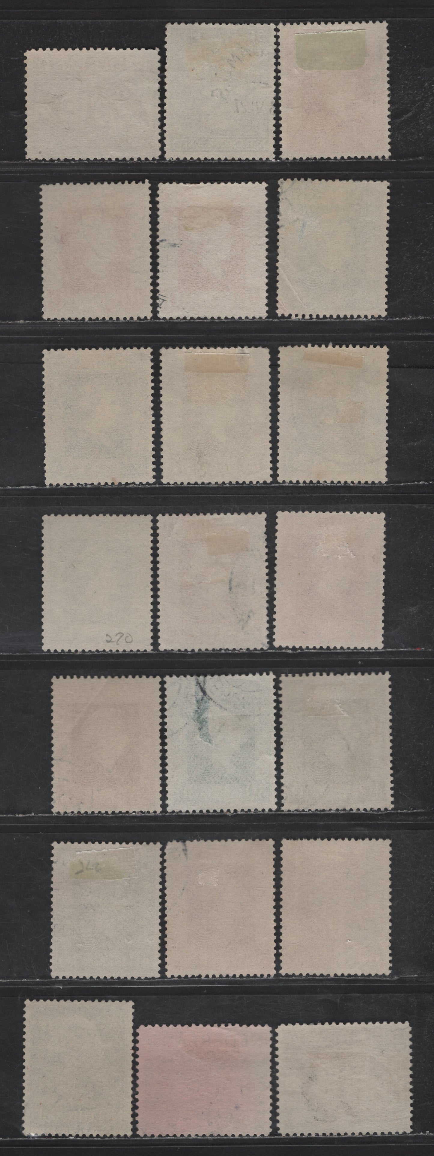 Lot 259 Netherlands SC#262-276 1/2c - 50c Black - Red Violet Queen Wilhelmina, 1944-1946 Bradbury-Wilkinson Pictorial Issue, 21 Fine/Very Fine Used Singles