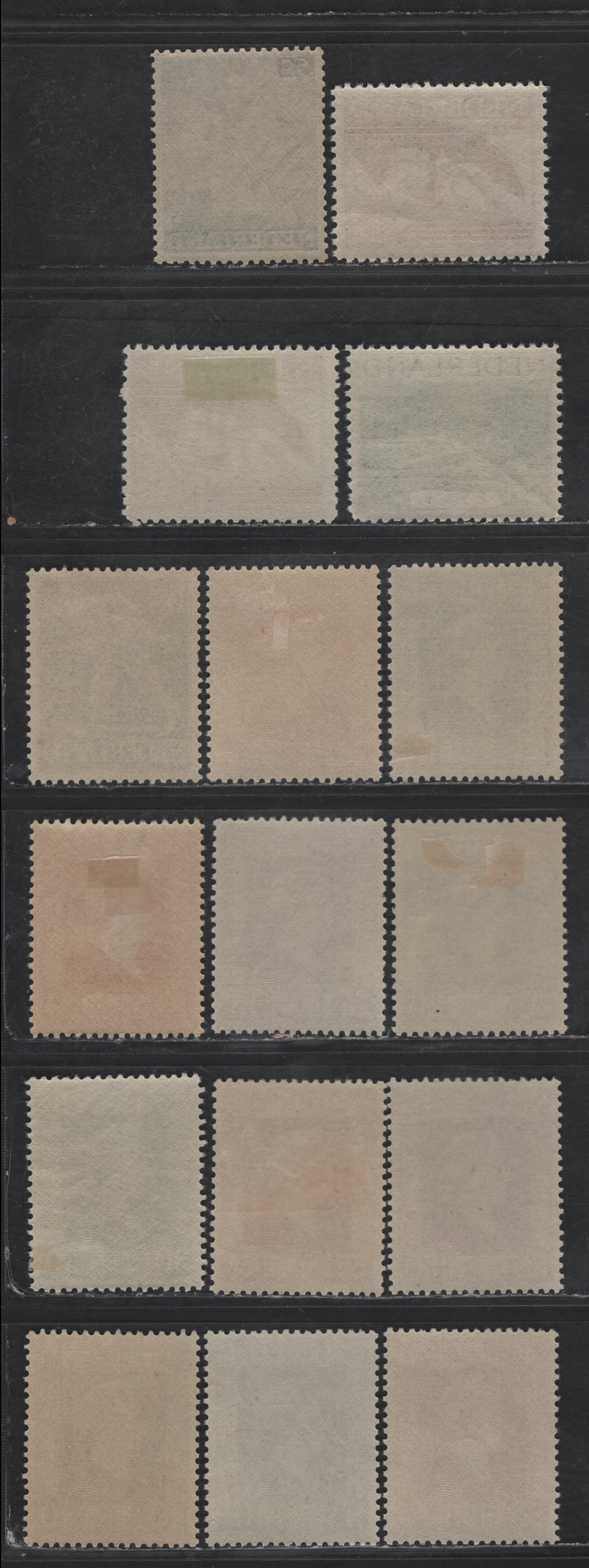 Lot 260 Netherlands SC#262-276 1/2c - 50c Black - Red Violet Queen Wilhelmina, 1944-1946 Bradbury-Wilkinson Pictorial Issue, 16 VFOG Singles