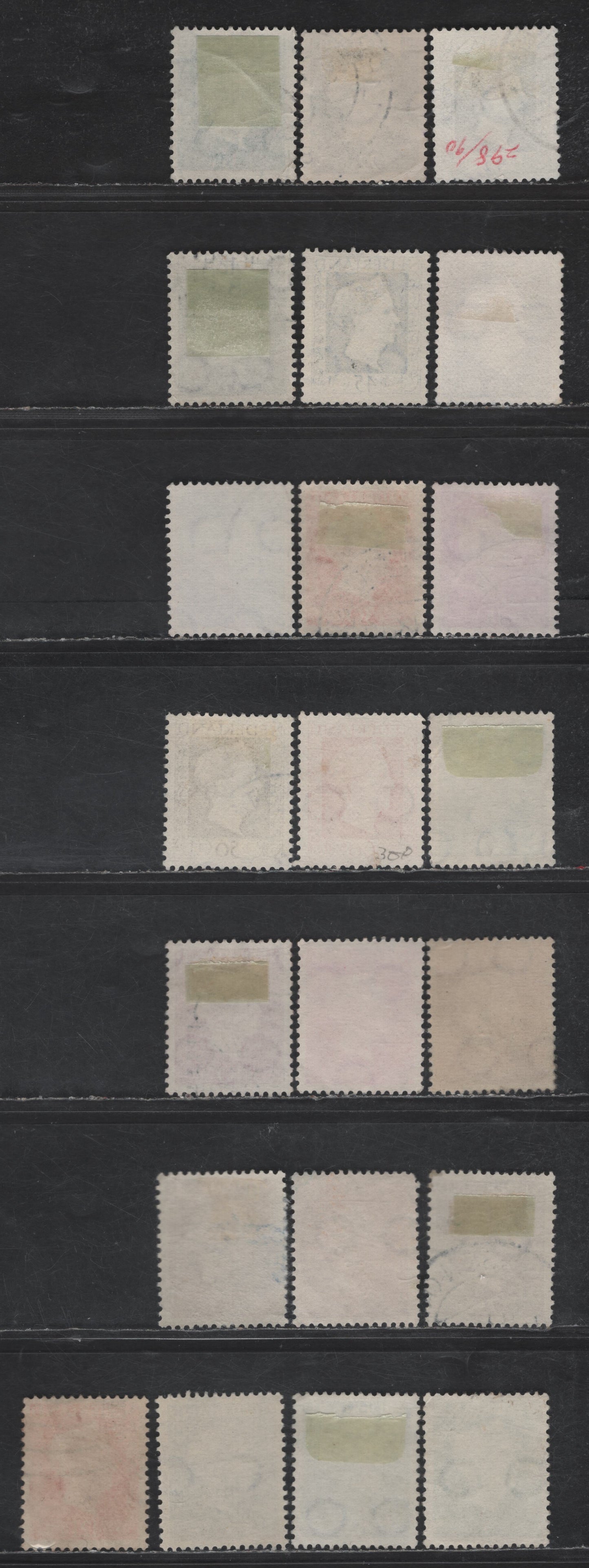 Lot 265 Netherlands SC#285-301 5c - 60c Olive Green - Red Queen Wilhelmina, 1947-1948 Queen Wilhelmina Issue, 22 Fine/Very Fine Used Singles, Unlisted Shades