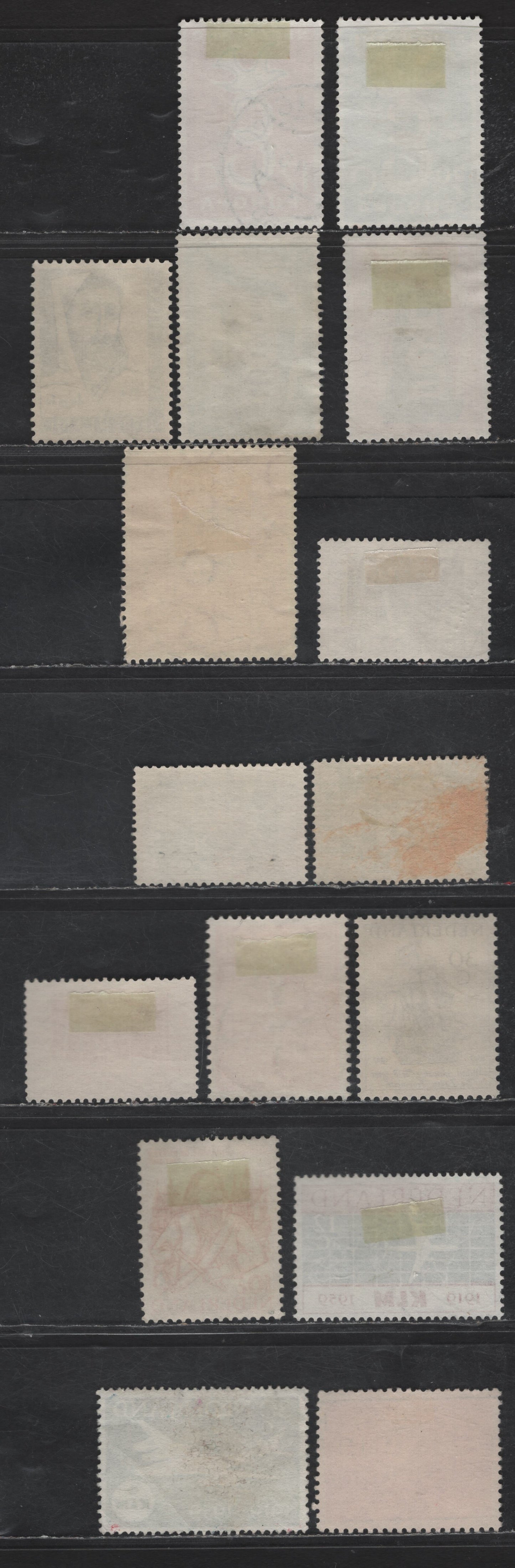 Netherlands SC#332-335, 365-371, 375-376, 381-382, 385 2c - 12c Gray Violet - Carmine Rose & Orange Postage Stamp Centenary - Europa, 1952-1960 Postage Stamp Centenary - Europa Issues, 16 Very Fine Used Singles