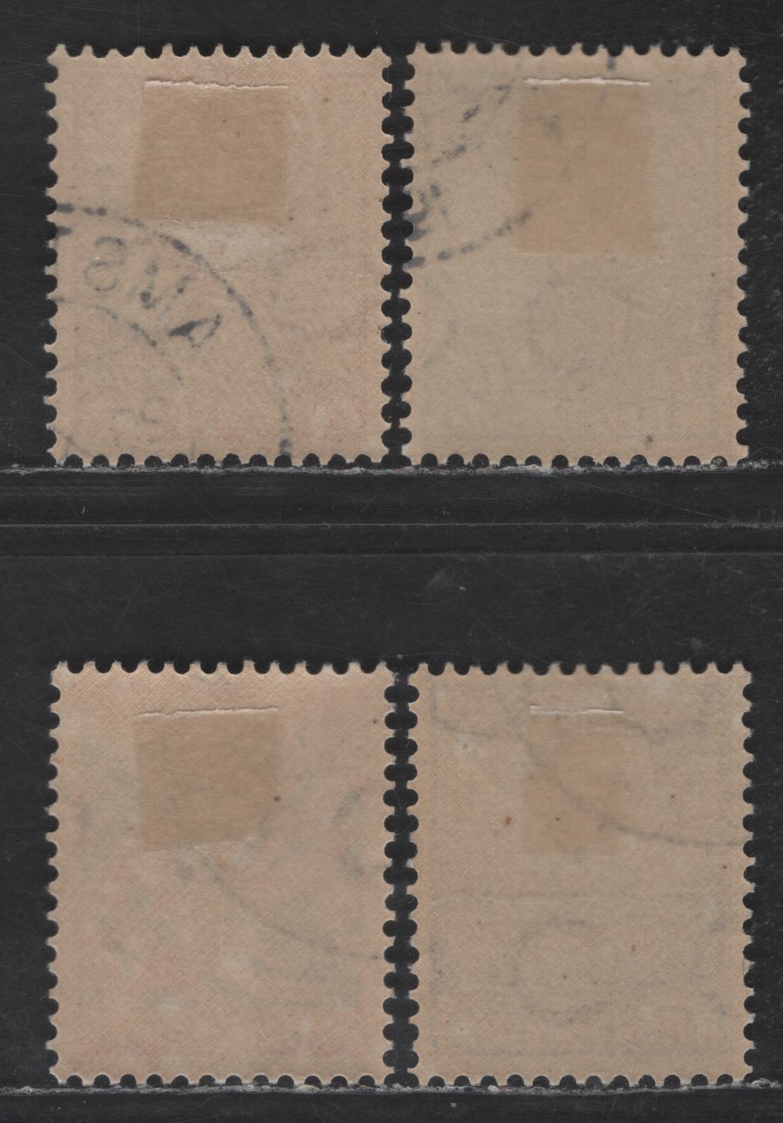 Lot 291 Netherlands SC#B21-B24 2c+2c - 15c+3c Deep Rose & Violet - Ultramarine & Orange Brown Arms, 1927 Semi Postal Issue, 4 Very Fine Used Singles