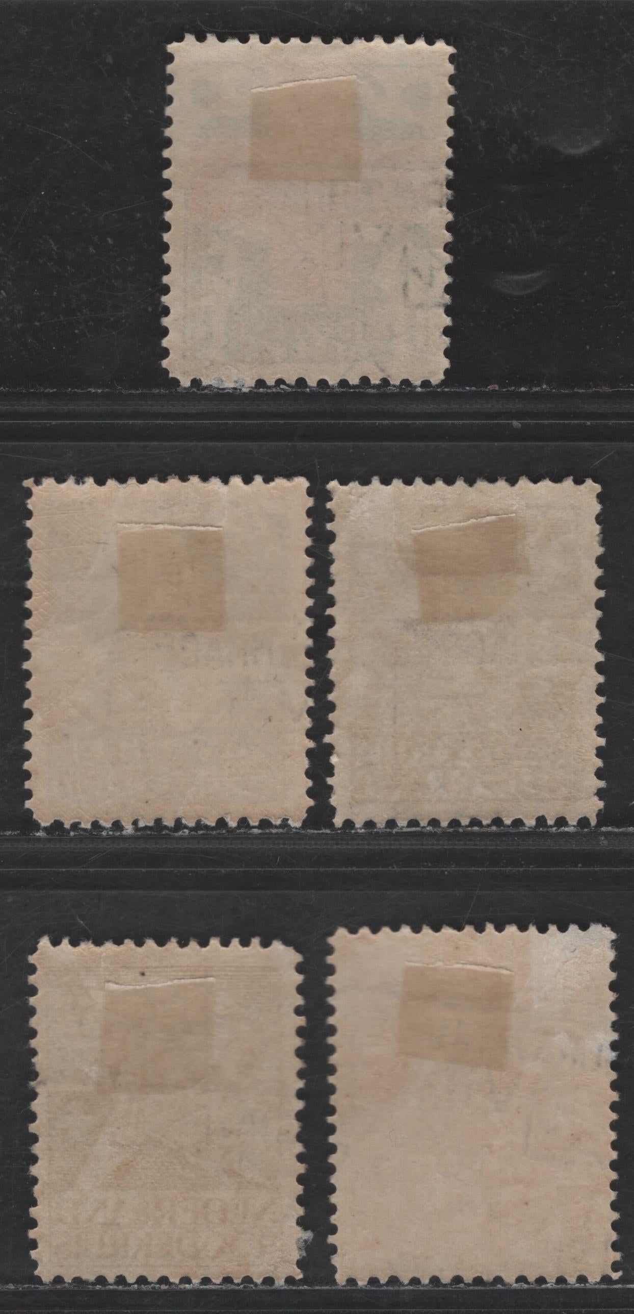 Lot 293 Netherlands SC#B16-B20 2c+2c - 15c+5c Scarlet - Ultramarine & Red King William III - Red Cross 7 Doves, 1927 Semi Postal Issue, 5 Very Fine Used Singles