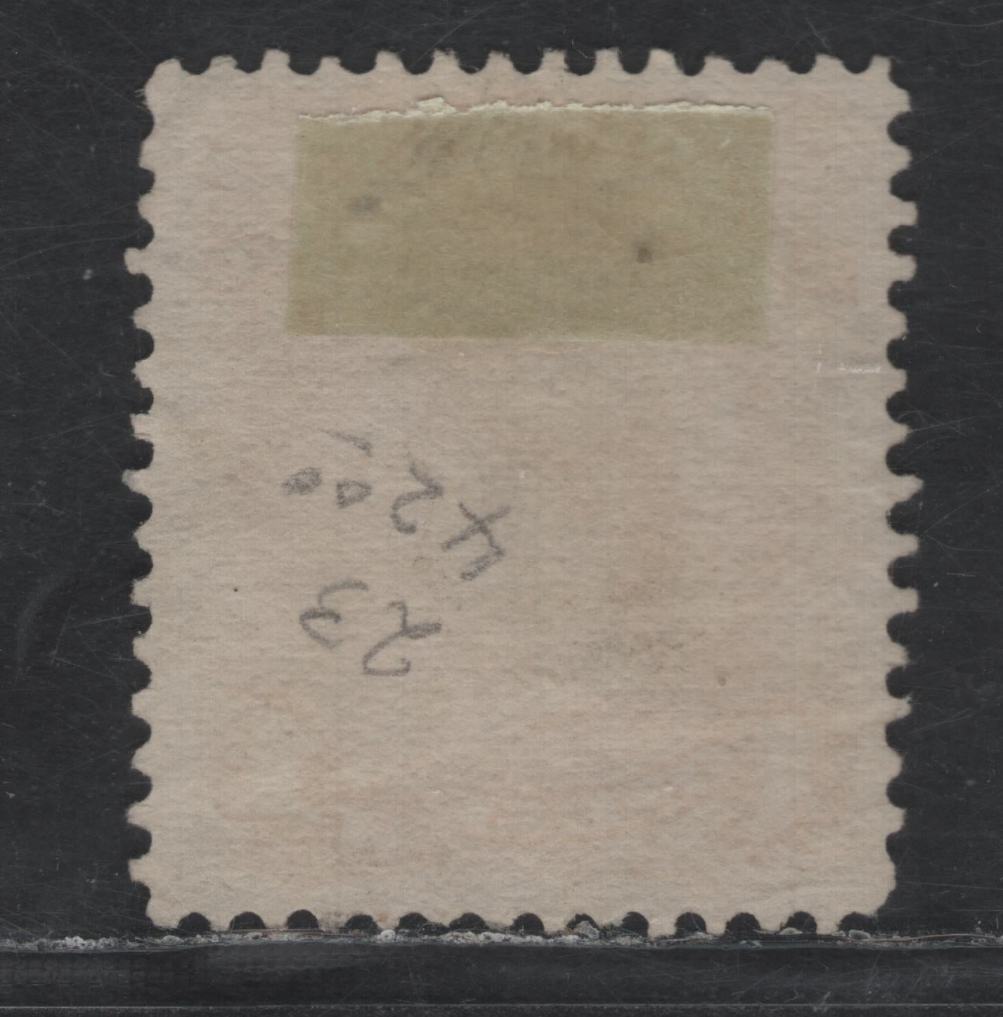 Lot 35 Canada SC#23 1c Yellow Ochre Queen Victoria, 1868-1876 Large Queen Issue, A Very Good Used Single, Duckworth Paper 10 (Type FO-D), Light Diagonal Crease & Small Corner Crease At UR, 2 Ring Numeral Cancel