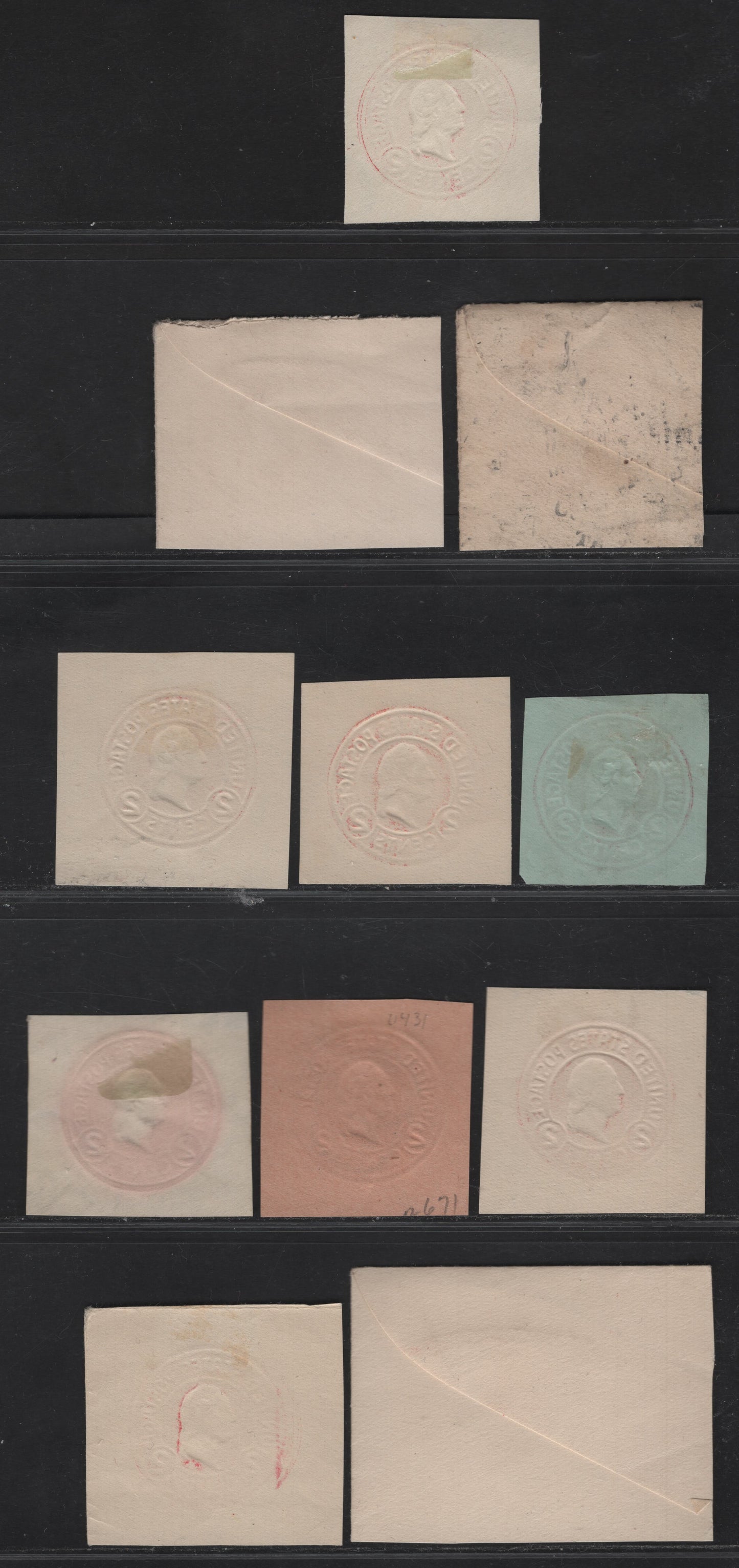 Lot 106 United States SC#U429,h, U432i, U429f, U431e 2c Carmine Franklin, 1915-1932 Heads Issue, Fine/Very Fine Unused Singles, Various Papers & Dies