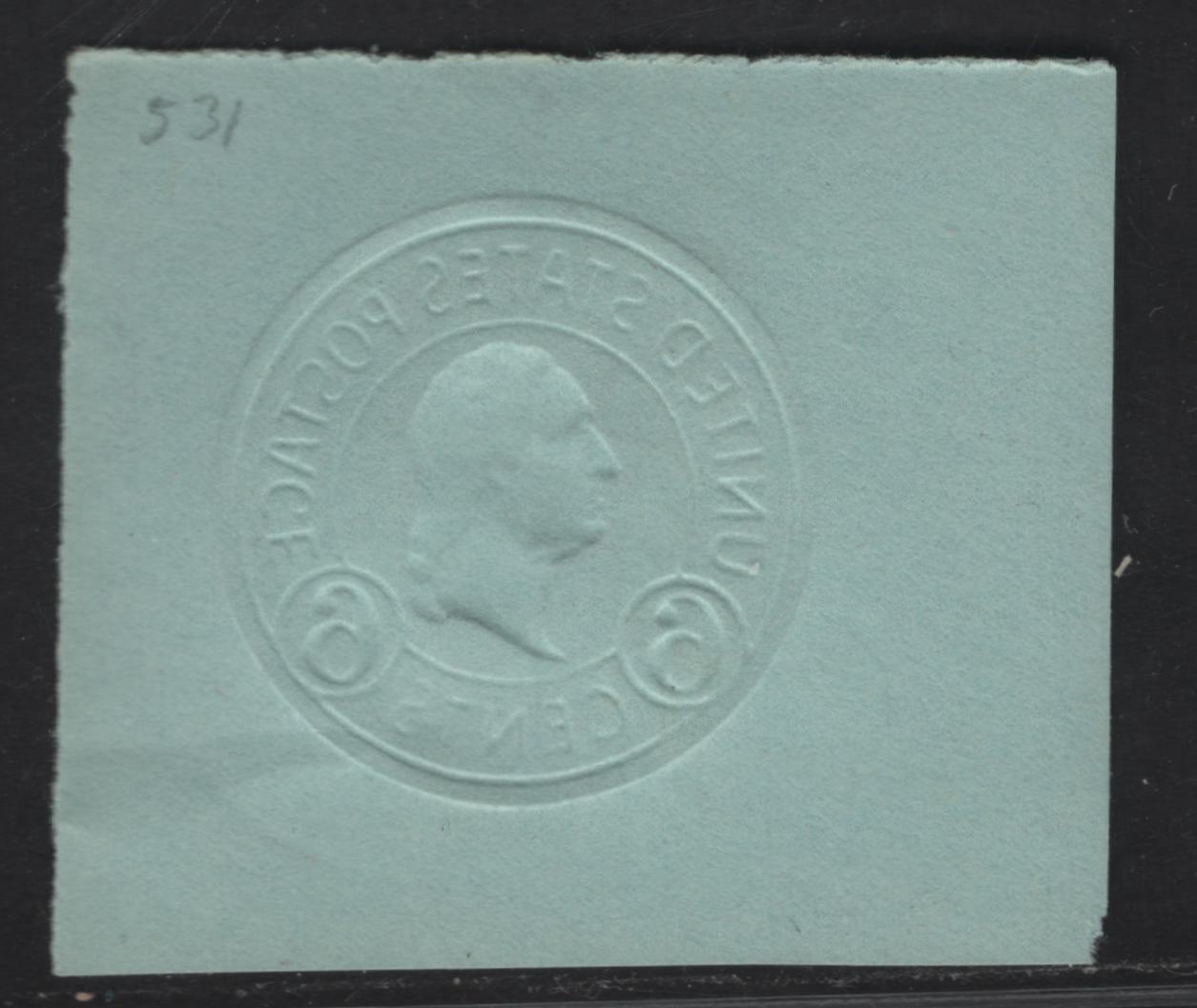 Lot 112 United States SC#U531 6c Orange Washington, 1915-1932 Heads Issue, A Very Fine Used Single, Due 7 On Blue