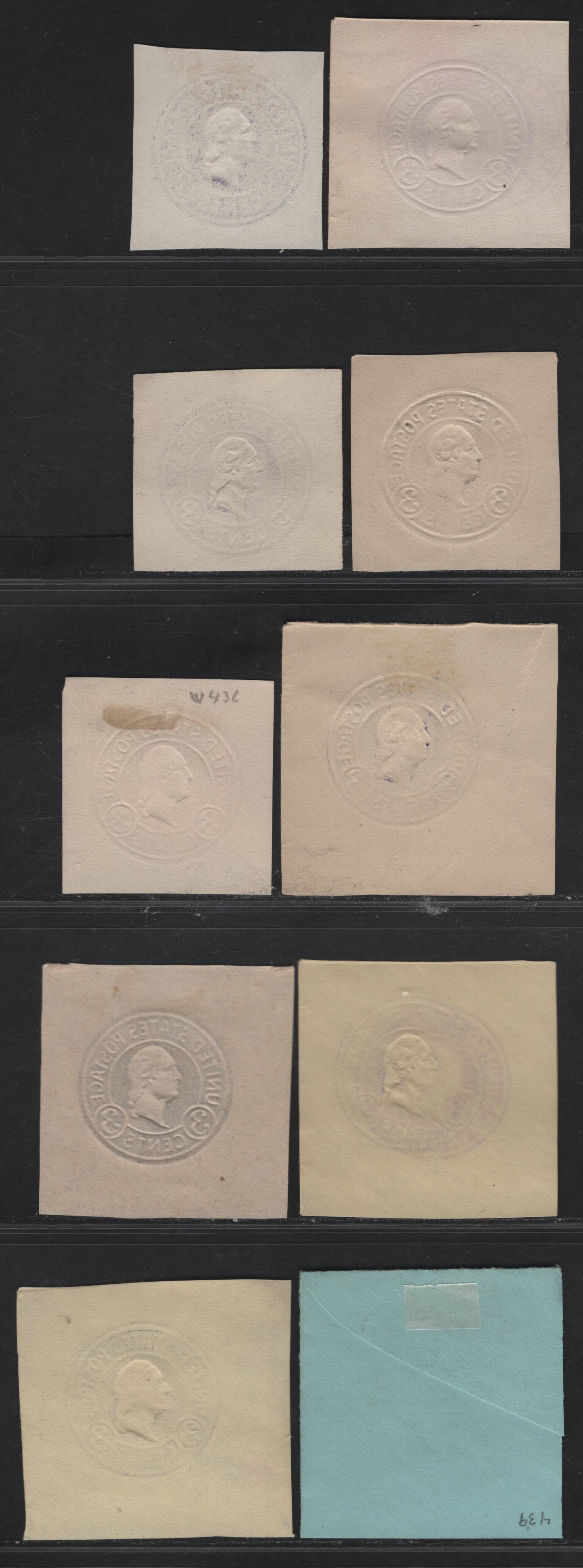 Lot 116 United States SC#U436e,f,c,a,d, U437,a, U439a 3c Purple, Dark Violet & Dark Purple Washington, 1915-1932 Heads Issue, Fine/Very Fine Unused Singles, Various Papers & Dies