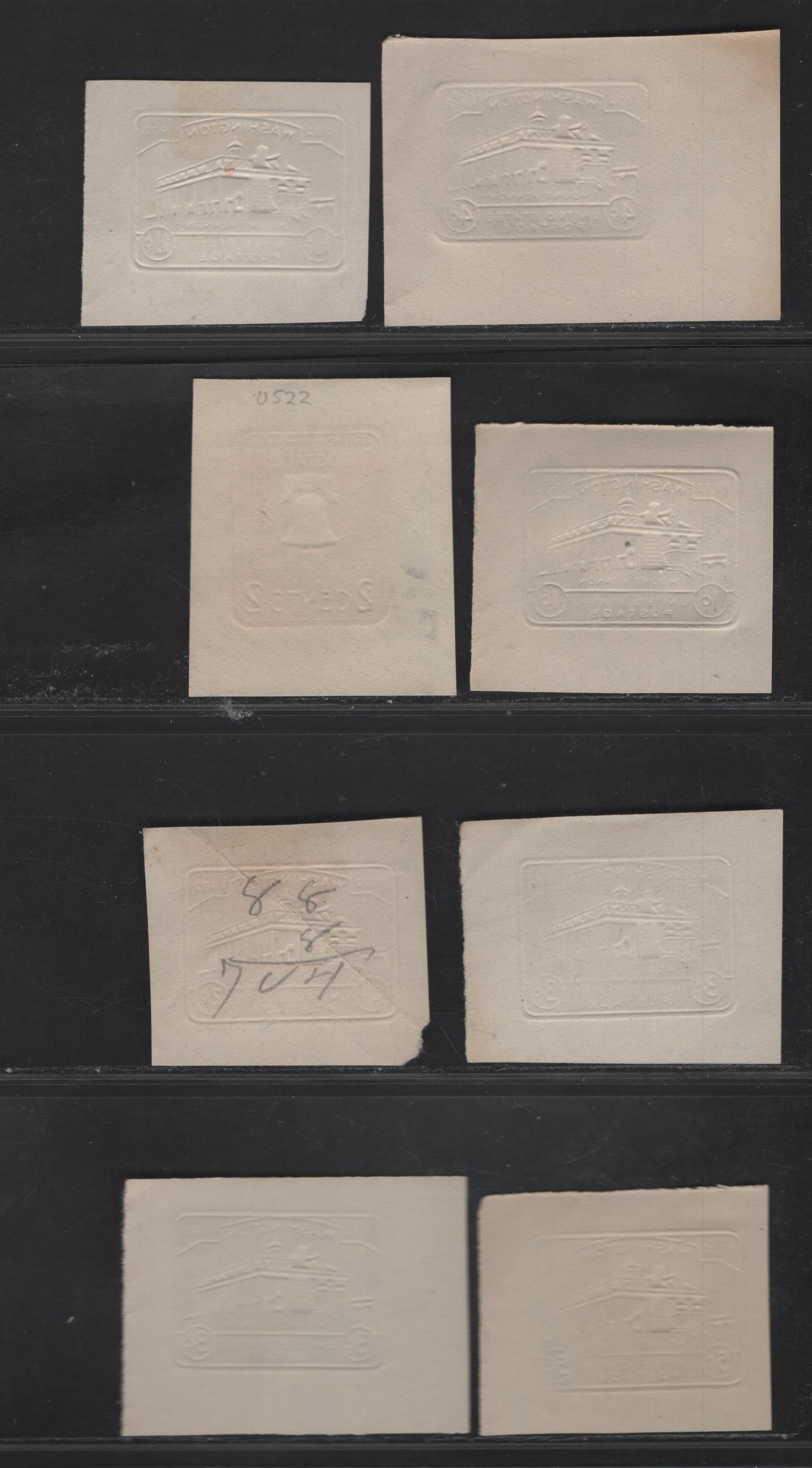 Lot 127 United States SC#U522-U528 2c - 5c Carmine - Dark Blue Liberty Bell - Washington, 1926-1932 Sesquicentennial - Washington Bicentennial issues, Very Fine Used Singles