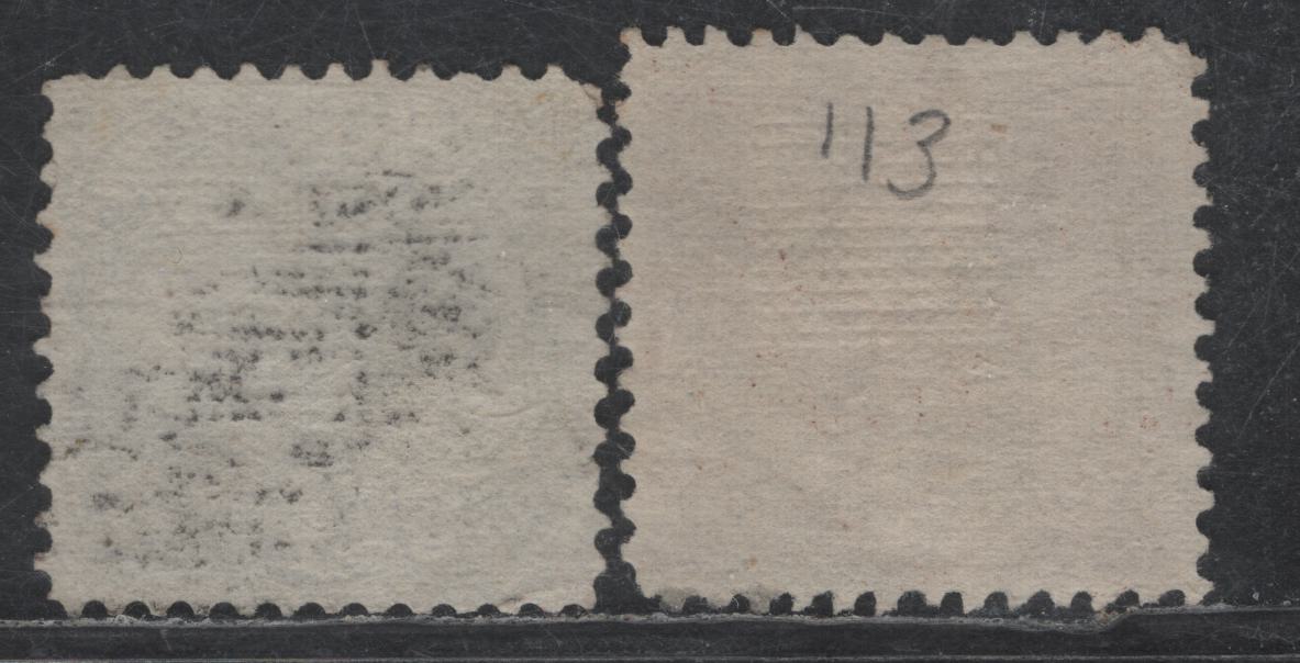 Lot 160 United States Of America SC#113-114 2c & 3c Brown & Ultramarine Post Horse & Rider And Locomotive, 1869 Pictorial Issue, 2 VF Used Singles