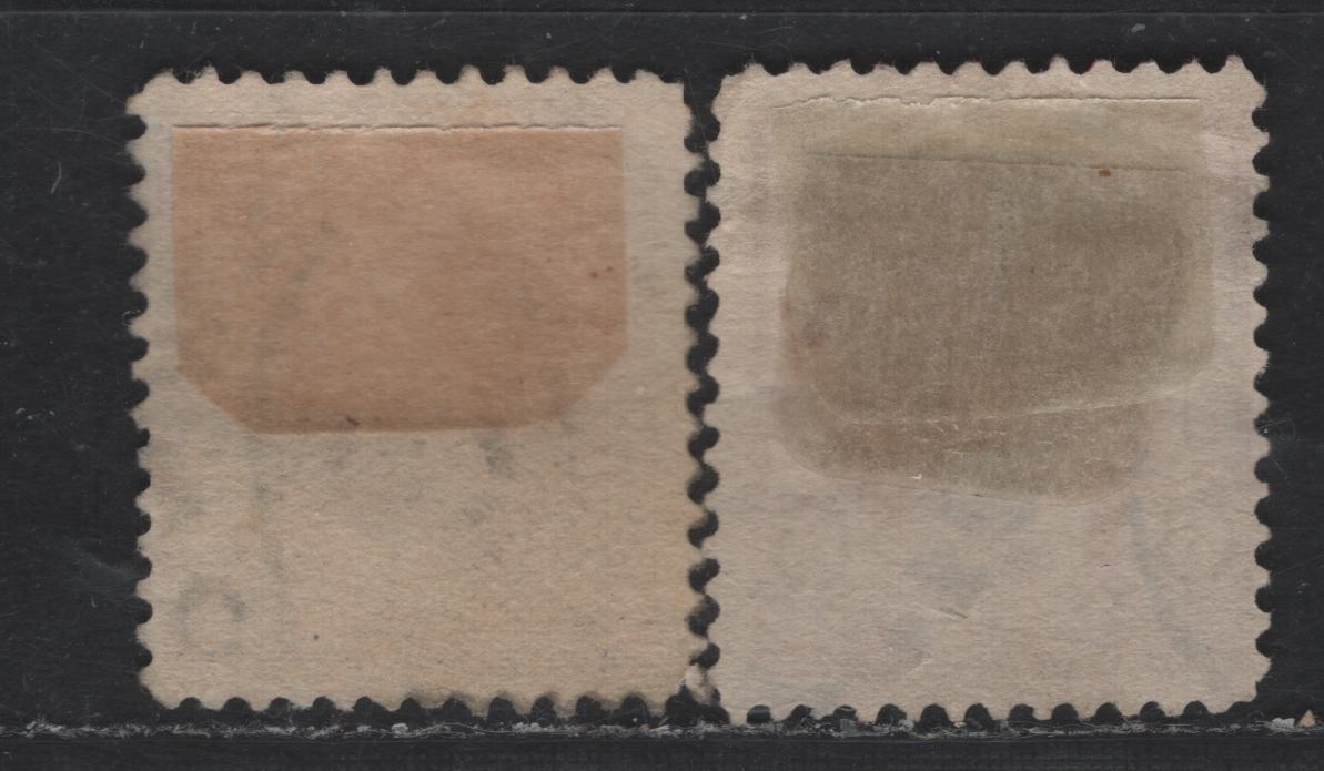 Lot 221 United States Of America SC#255-256 5c-6c Yellow Brown & Dull Brown Grant & Garfield, 1894 Unwatermarked First Bureau Banknote Issue, 2 Fine Used Singles