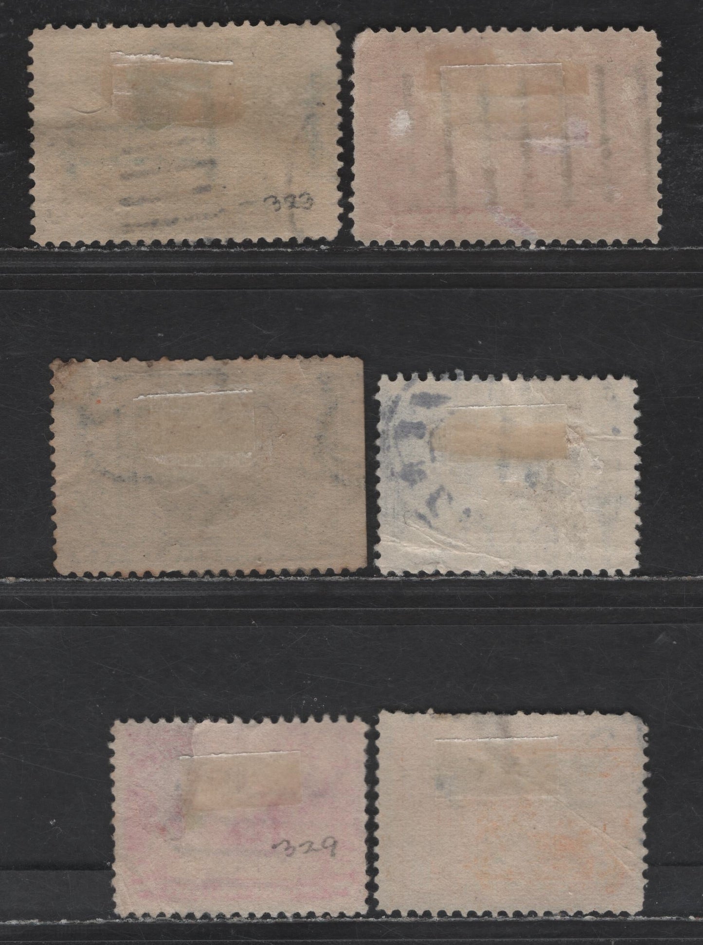Lot 257 (C) United States Of America SC#323-324, 326, 329-330, 400A 1904-1913 Louisiana Purchase - Panama Pacific Issue, 6 Good & VG Used Singles Small Thin On 2c Louisiana, Lateral Tear On 2c Jamestown, Internal Creases On 5c & 10c