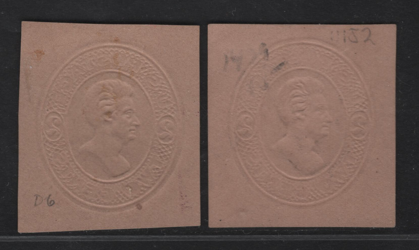 Lot 27 United States SC#U152 2c Vermillion Jackson, 1874-1886 Seventh Nesbitt Issue, 2 Very Fine Used Singles, Fawn Paper, Two Shades