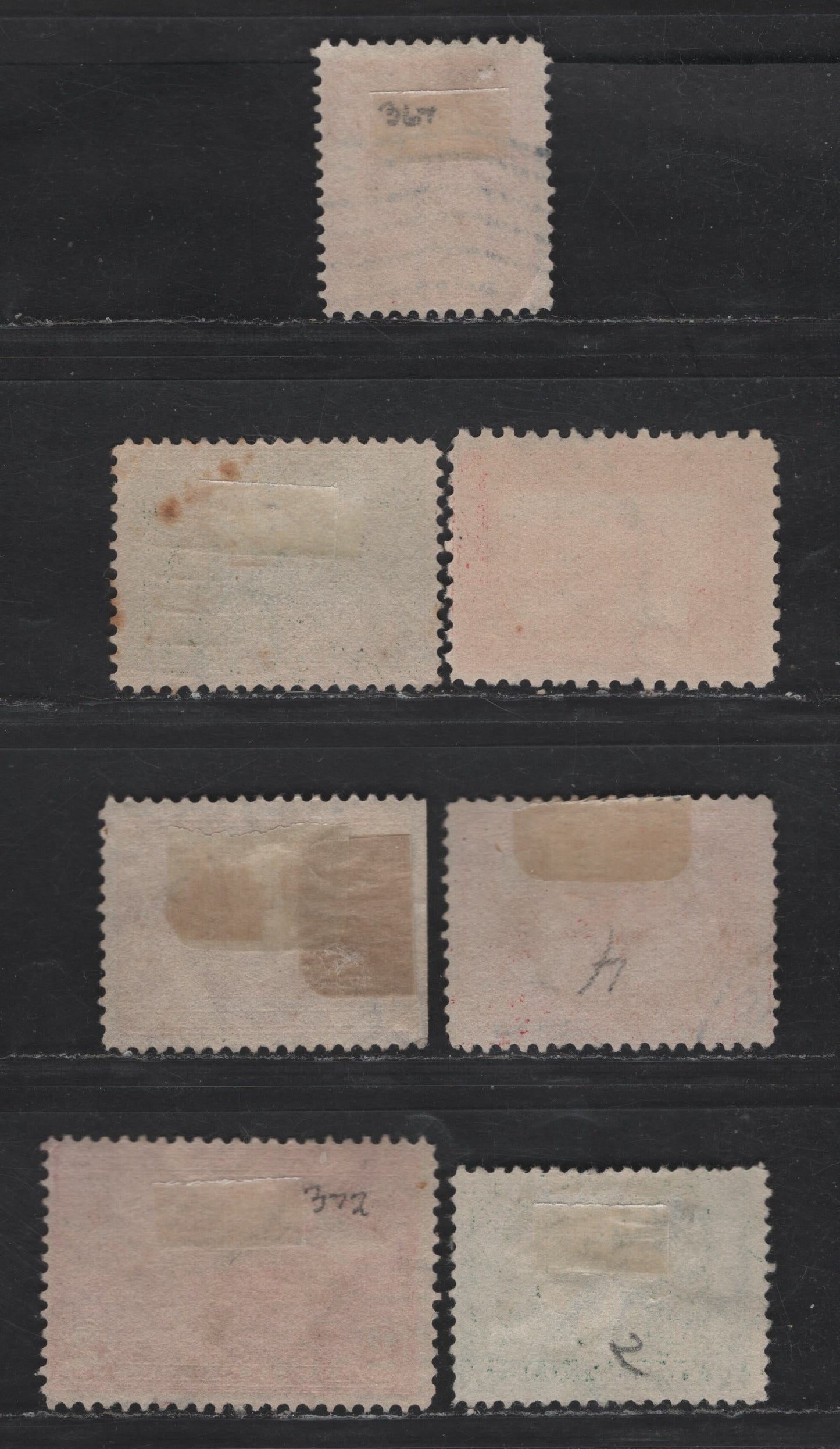 Lot 271 (C) United States Of America SC#328, 367, 370, 372, 397-398, 402 1c-2c Green - Rose Carmine Captain John Smith, Pedro Miguel Locks, 1907-1915 Jamestown Exposition - Panama Pacific Issues, 7 Fine & VF Used Singles Perf. 12 & 10