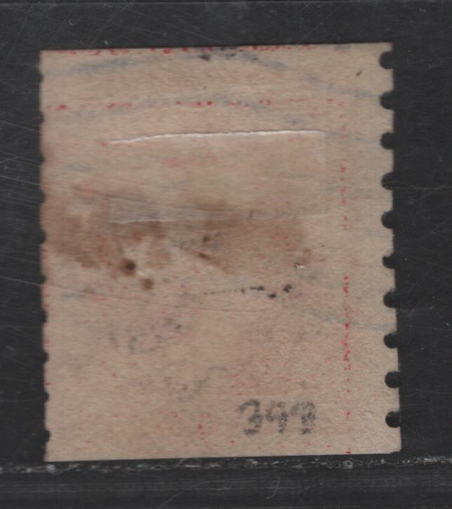 Lot 293 (C) United States Of America SC#393 2c Carmine George Washington, 1908-1920 Washington-Franklin Issue, A VG Used Single Coil Single, Perf. 8.5 Vertically, Wmk Single Lined USPS