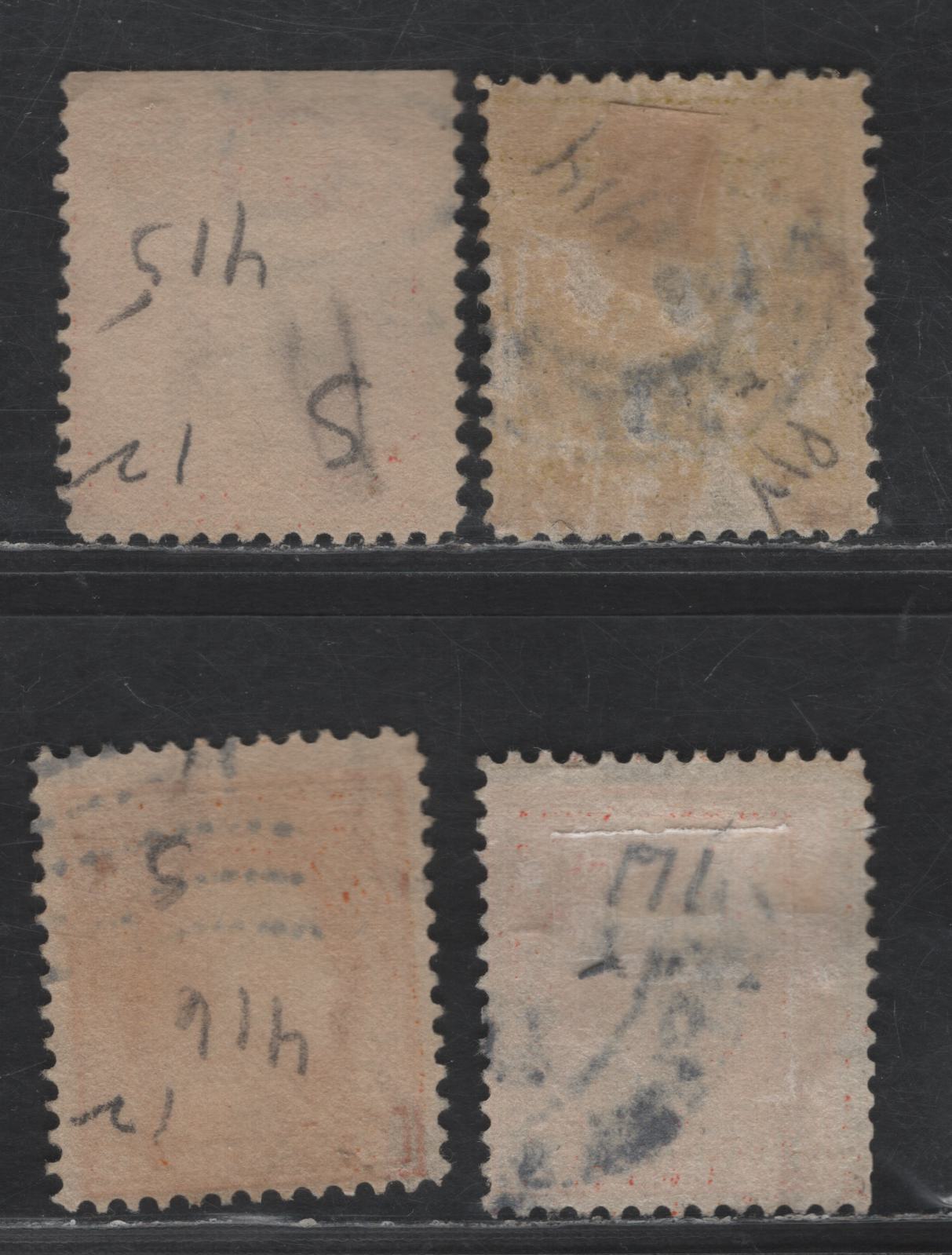 Lot 296 (C) United States Of America SC#414-416, 420 8c-30c Olive - Red Orange Benjamin Franklin, 1908-1920 Washington-Franklin Issue, 4 VG & Fine Used Singles Perf. 12, Wmk Single Lned USPS