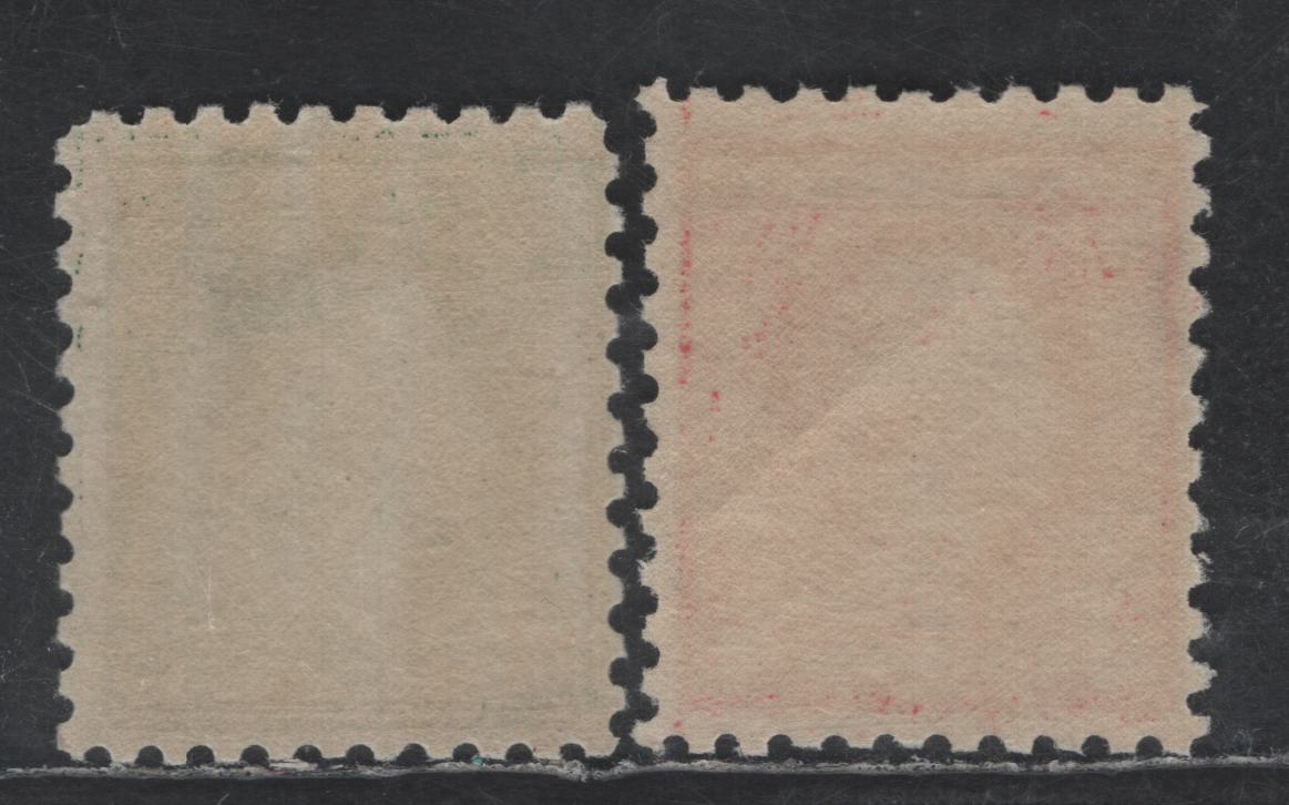Lot 297 United States Of America SC#424, 425 1c-2c Green & Rose Red George Washington, 1908-1920 Washington-Franklin Issue, 2 Fine NH Singles Perf. 10, Wmk Single Lined USPS, 2c Is Type 1