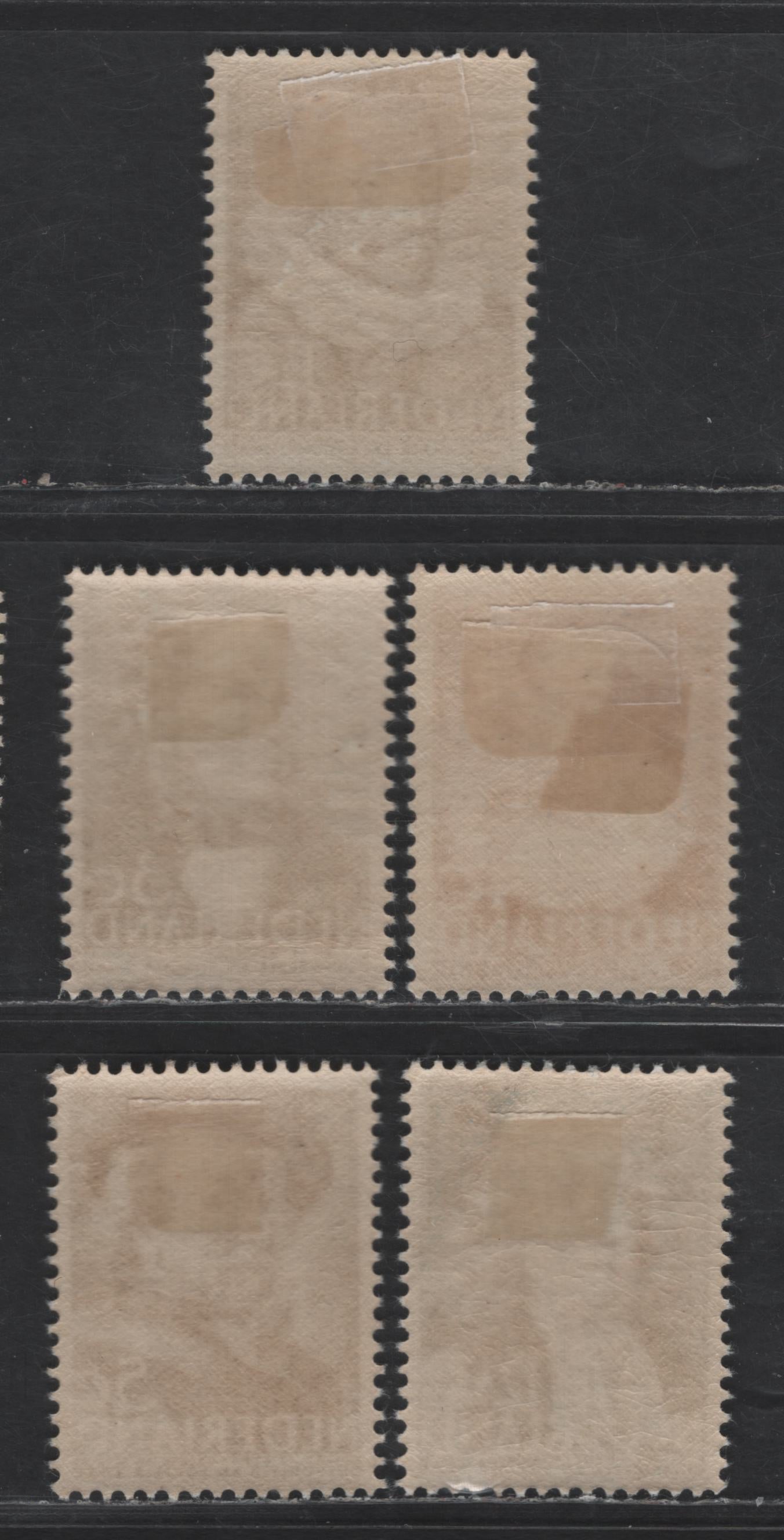 Lot 310 Netherlands SC#B103-B107 1.5c+1.5c - 12.5c+3.5c Sepia - Dull Blue Marnix van Sint Aldegonde - Harmenszoon Rembrant Van Rijn, 1938 Semi Postal Issue, 5 VFOG Singles