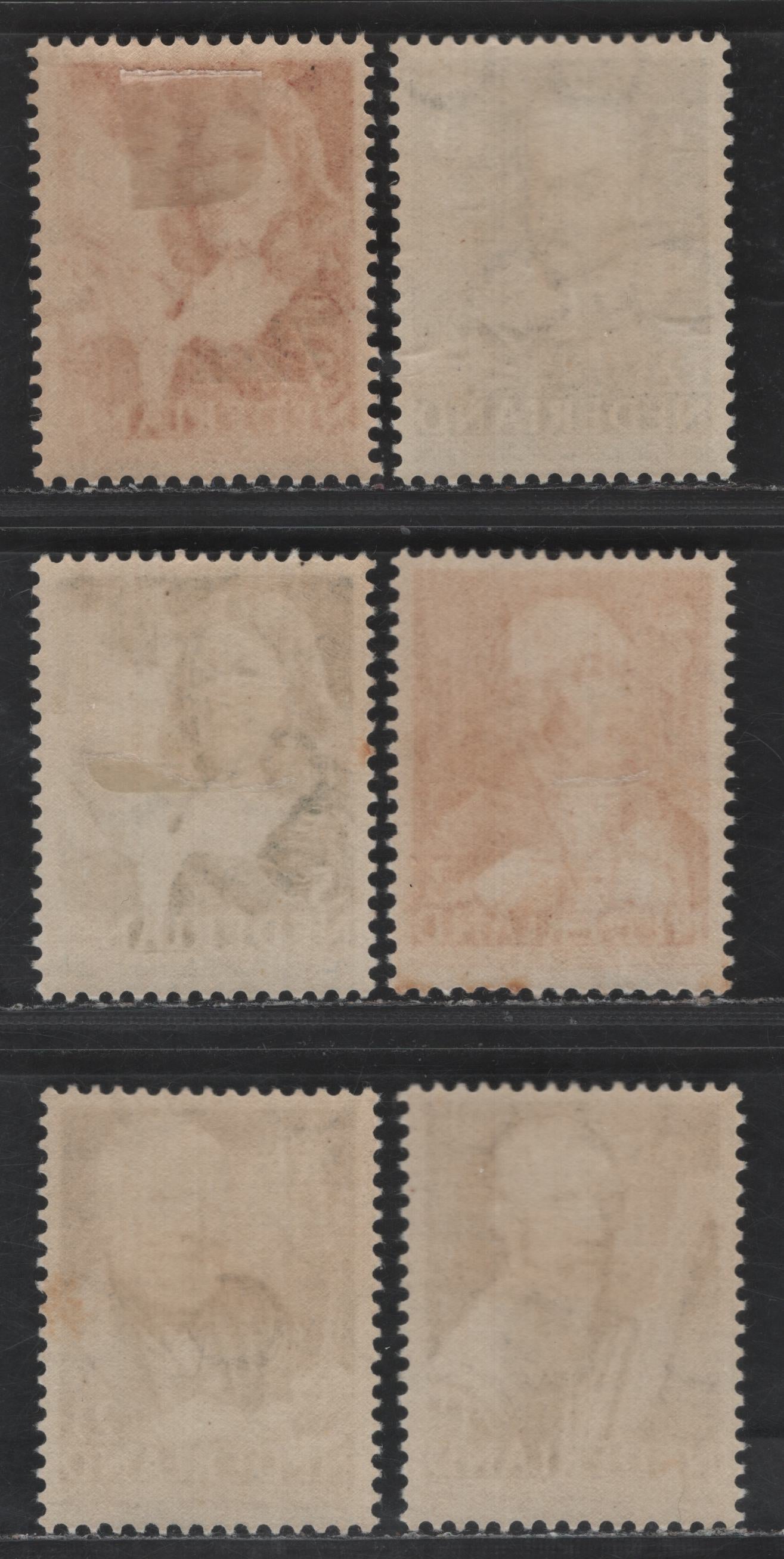Lot 319 Netherlands SC#B123-B128 1.5c+1.5c - 12.5c+3.5c Brown Black - Deep Blue Vincent Van Gogh - Joseph Scaliger, 1940 Semi Postal Issue, 6 VFOG/NH Singles