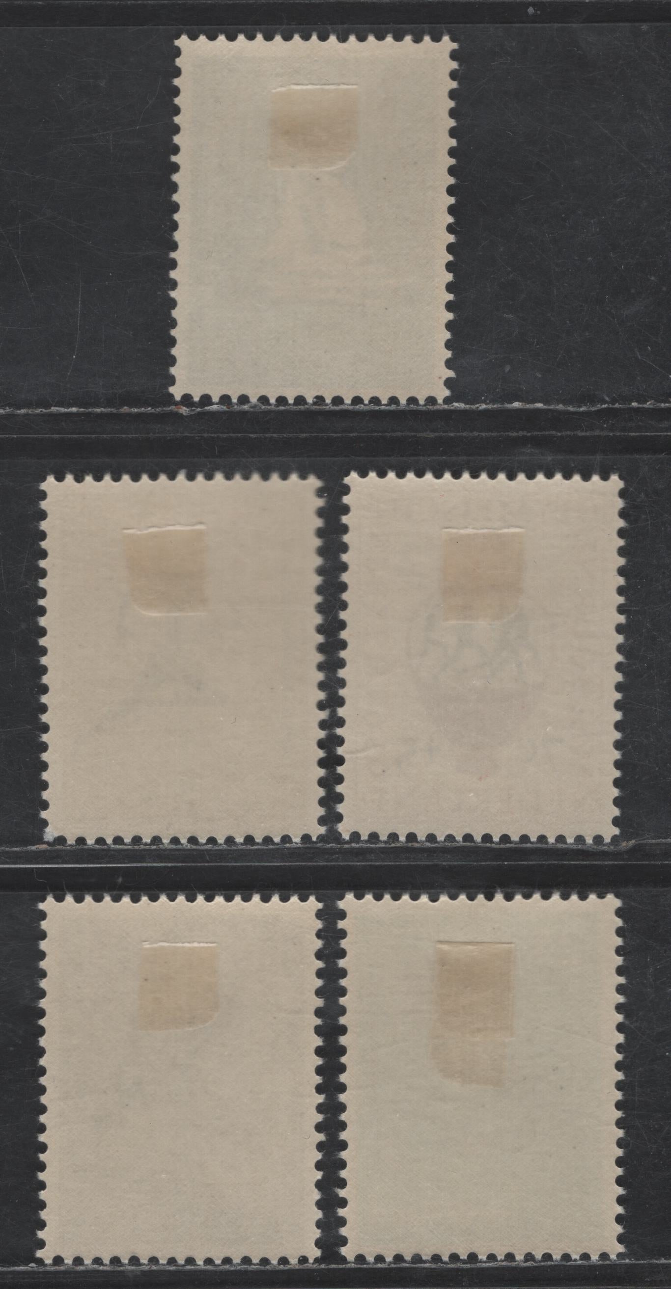 Lot 359 Netherlands SC#B296-B300 2c+3c - 25c+8c Bright Blue & Black Sailboat - Waterpolo Player, 1956 Semi Postal Issue, 5 VFOG Singles