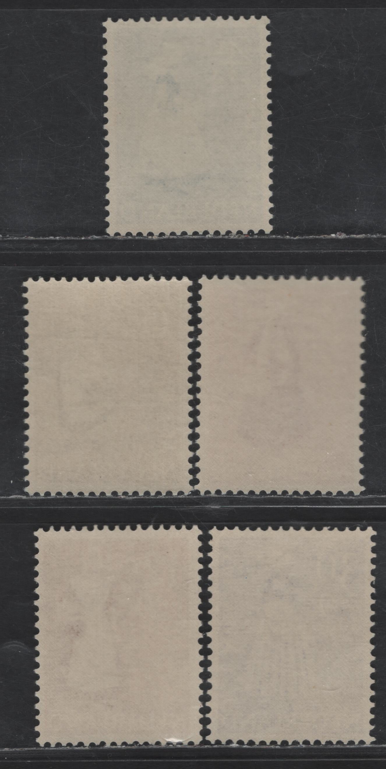 Lot 366 Netherlands SC#B321-B325 4c+4c - 30c+9c Blue - Violet Woman From Walcheren, Zeeland - Volendam, 1958 Semi Postal Issue, 5 VFNH Singles