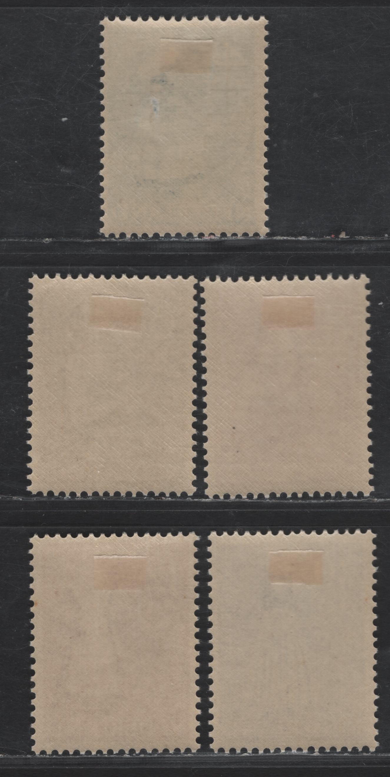 Lot 367 Netherlands SC#B321-B325 4c+4c - 30c+9c Blue - Violet Woman From Walcheren, Zeeland - Volendam, 1958 Semi Postal Issue, 5 VFOG Singles