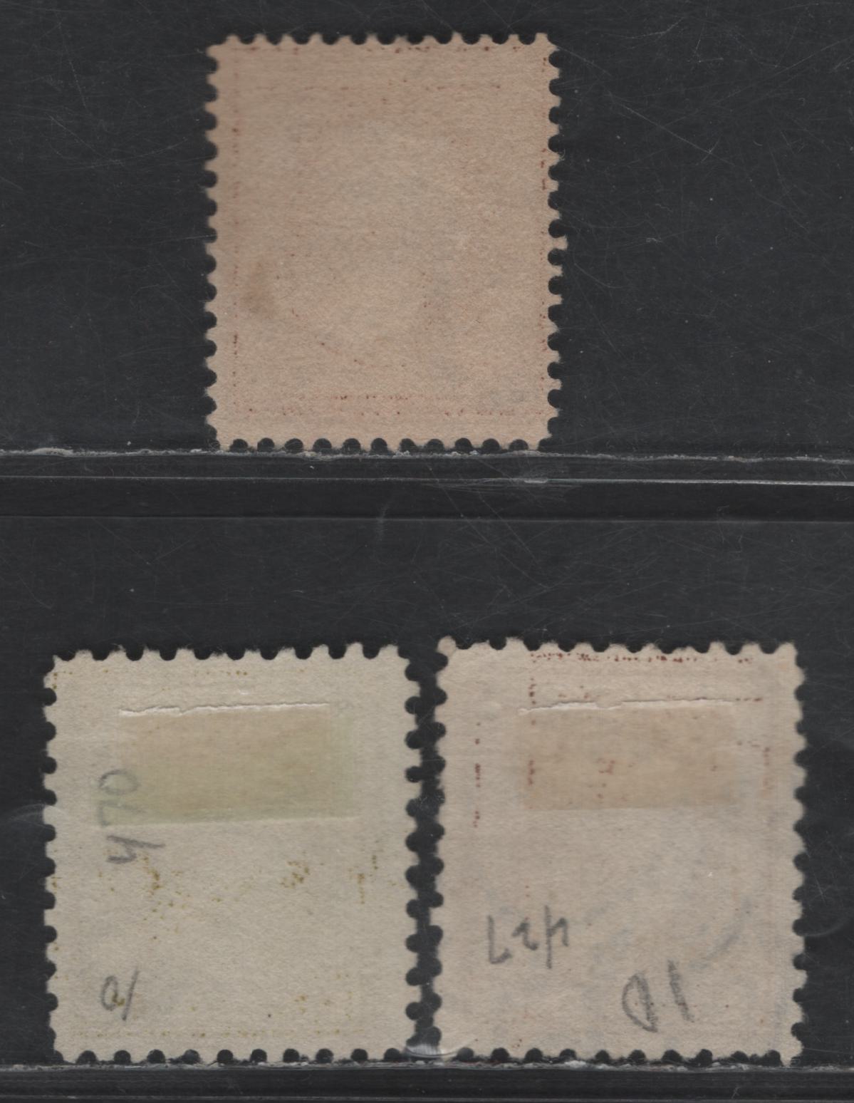 Lot 390 United States Of America SC#377, 427, 431 4c, 8c Brown & Olive Bistre Franklin & Washington, 1908-1920 Washington-Franklin Issue, 3 VF Used Singles Perf. 12 & 10, Wmk Single Lined USPS