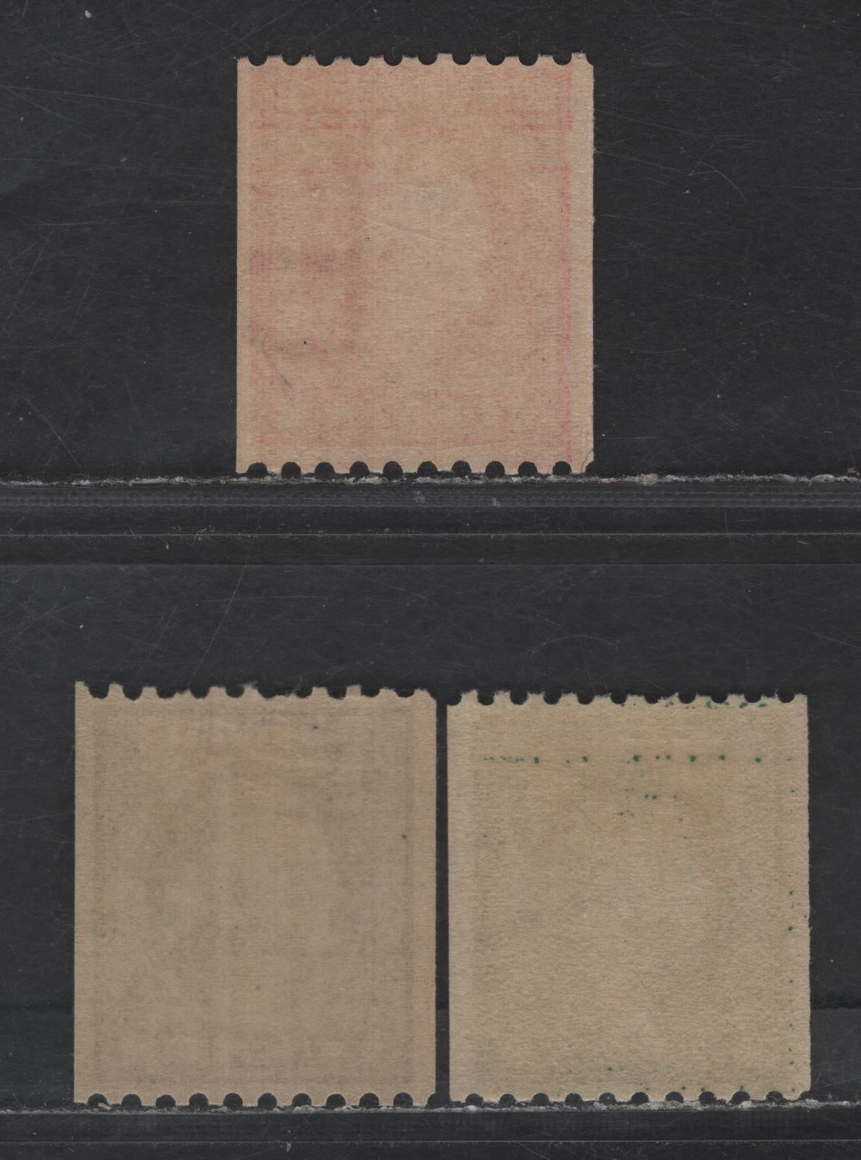 Lot 394 United States Of America SC#441, 448, 450 1c, 2c Green, Bluish Green, Carmine Rose George Washington, 1908-1920 Washington-Franklin Issue, 3 Fine & VFOG Singles Flat & Rotary Press Coil Singles, Perf. 10 Horizontally