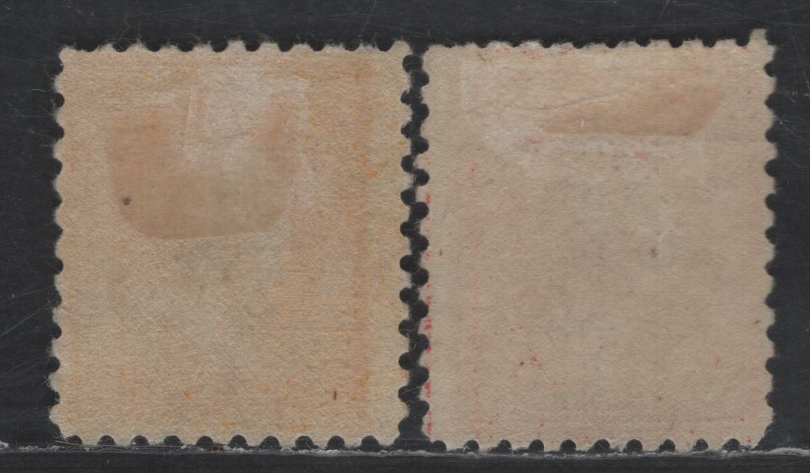 Lot 404 United States Of America SC#463, 472 2c, 10c Rose Carmine, Orange Yellow George Washington, 1908-1920 Washington-Franklin Issue, 2 Fine OG Singles Perf. 10, Unwatermarked