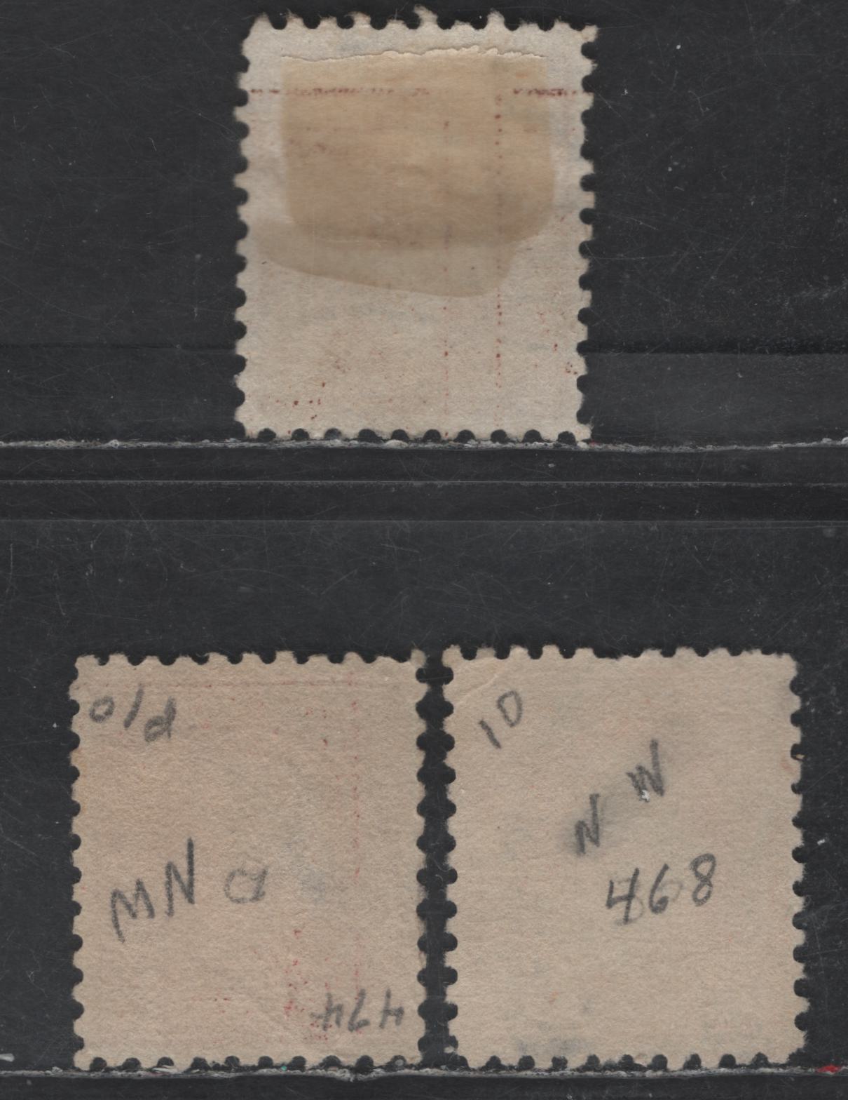 Lot 421 United States Of America SC#465, 468, 474 4c, 6c, 12c Yellow Brown, Pale Orange & Claret Brown Franklin & Washington, 1908-1920 Washington-Franklin Issue, 3 Fine & VF Used Singles Perf. 10, Unwatermarked, Small Internal Crease On 12c