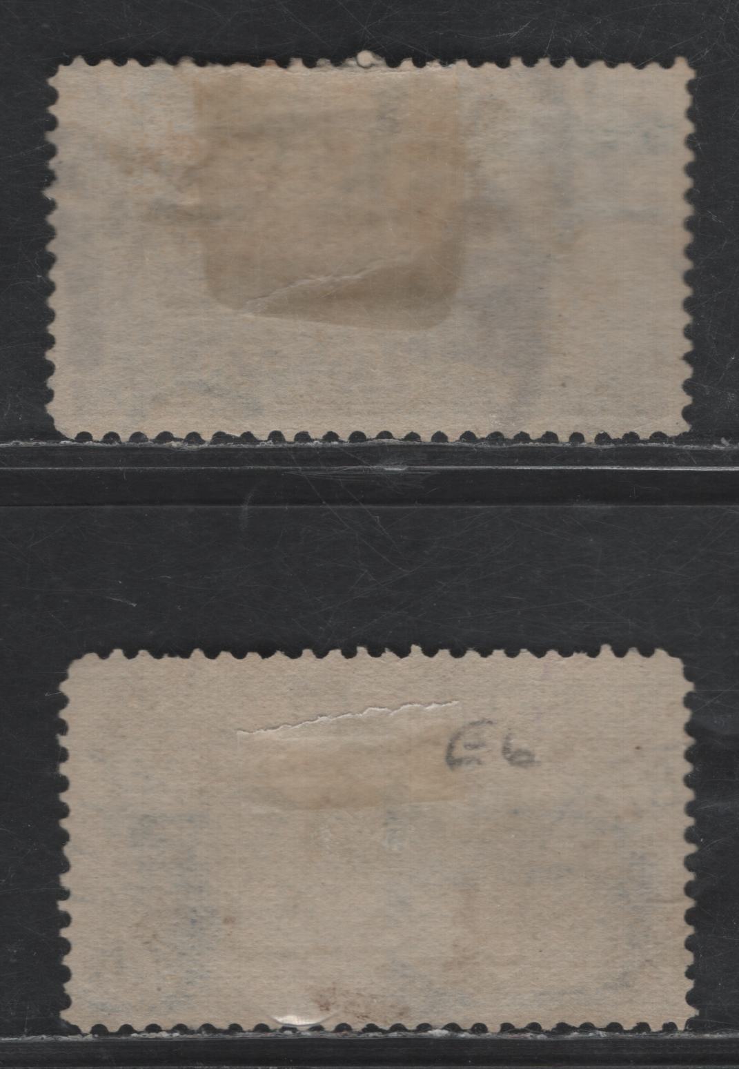 Lot 502 United States SC#E5-E6 10c Dark Blue - Ultramarine Messenger Running - Messenger On Bicycle, 1895-1902 Special Delivery Issue, 2 Very Fine Used Singles, Wmk Double Lined USPS