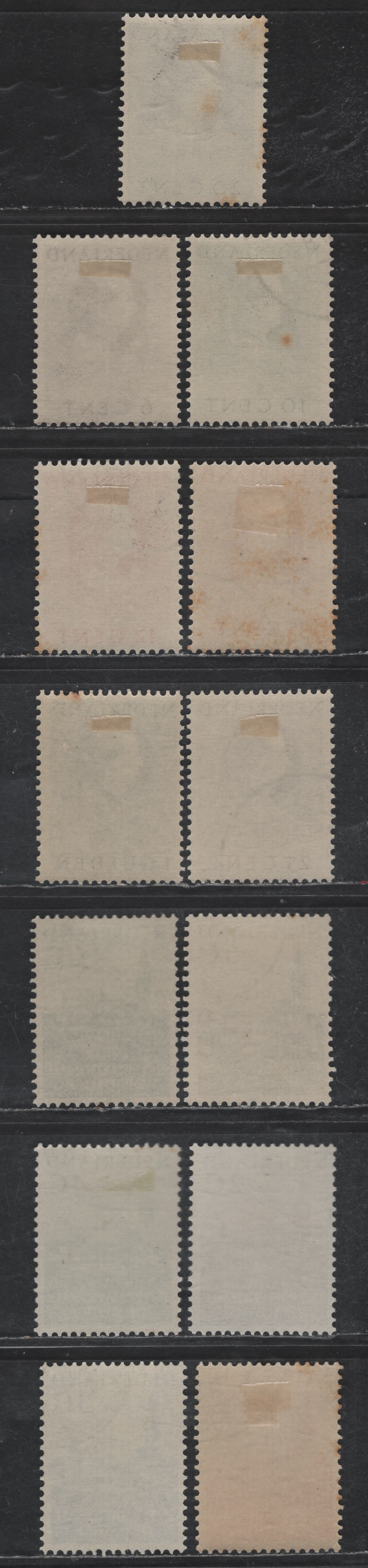Lot 547 Netherlands SC#O27-O38, O40 2c - 1g Red Brown - Slate Gray Palace Of Peace - Queen Juliana, 1951-1958 Int'l Court of Justice Issue, 13 Fine/Very Fine Used Singles, CTO, With Gum, Minor Tone Spots