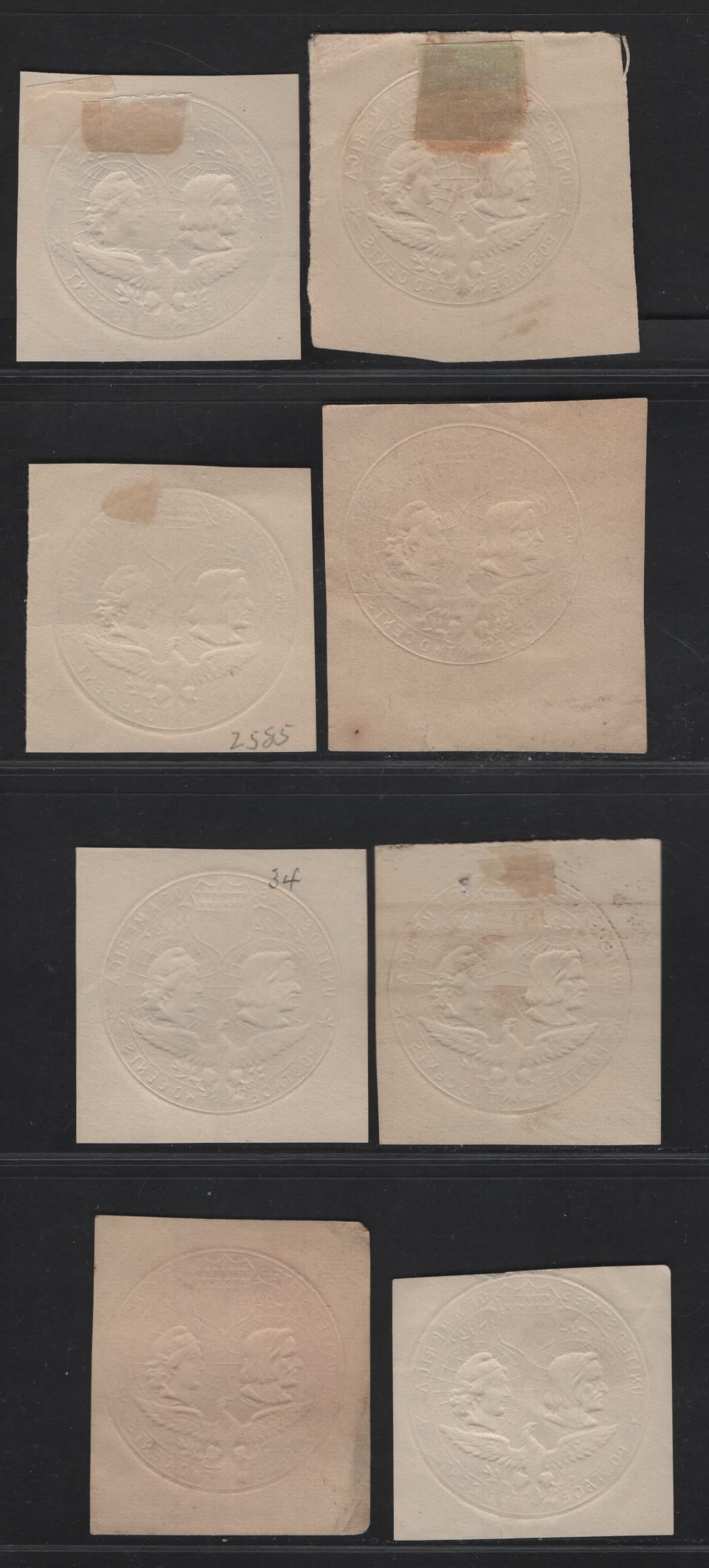 Lot 62 United States SC#U348-U349 1c - 2c Blue, Dark Blue,Violet & Lilac Columbus & Liberty, 1893 Columbus Exposition Issue, 8 Fine/Very Fine Used Singles