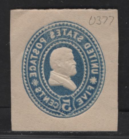 Lot 69 United States SC#U377var 5c Dark Blue Grant, 1899 Heads Issue, A Very Fine Used Single, White Paper, Printed on Both Sides