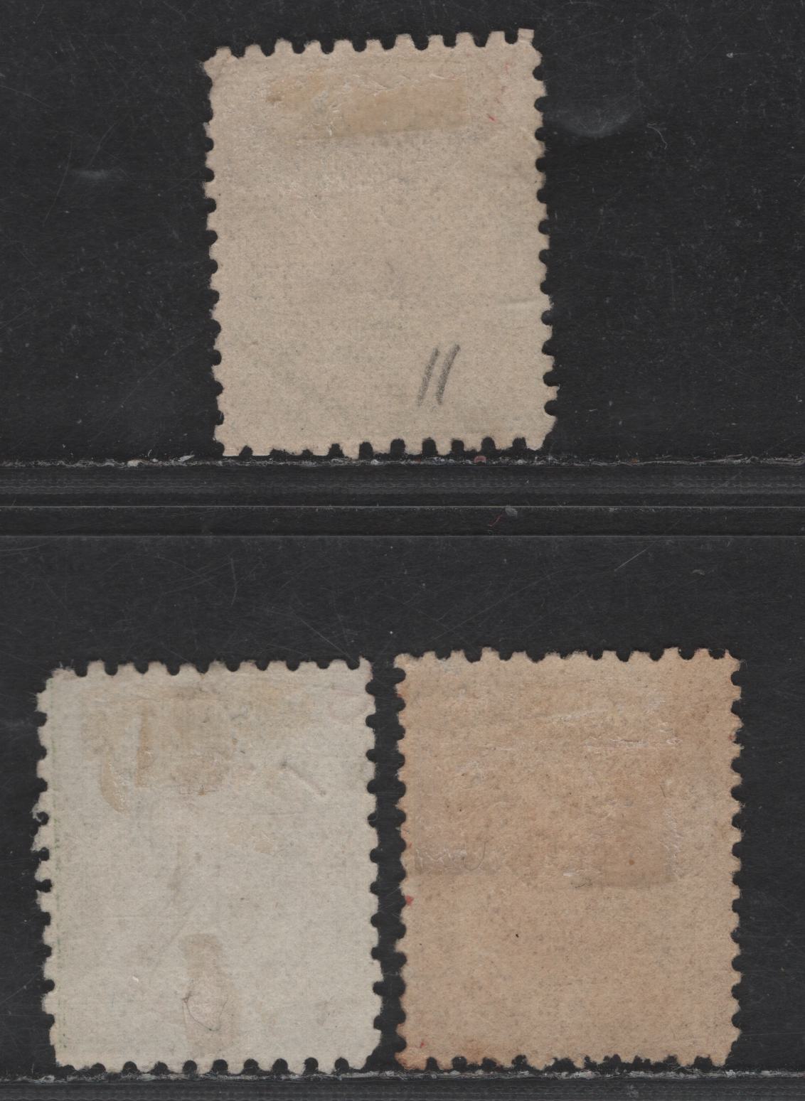 Lot 104 (C) Fiji SG#83, 89, 101 1d - 2d Rosy Mauve - Green Canoe, 1891-1898 Nature Canoe Scenic Issue, 3 Fine Used Singles, Perfs 11x11.75, 11x10 & 11