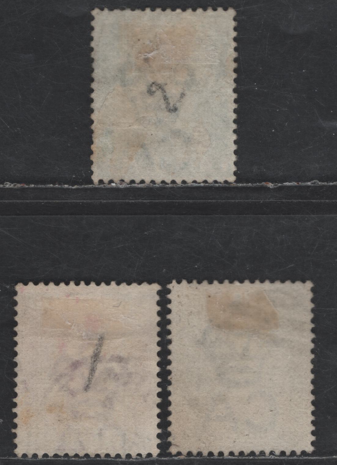 Lot 110 (C) Gibraltar SG#22-24 5c - 20c Green - Olive Green & Brown Queen Victoria, 1889-1896 Spanish Currency Issue, 3 Fine/Very Fine Used Singles