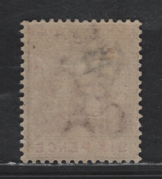 Lot 23 Barbados SG#111 6d Mauve & Carmine Badge of the Colony, 1892-1903 Badge of the Colony Issue, A FOG Single, Crown CA Wmk
