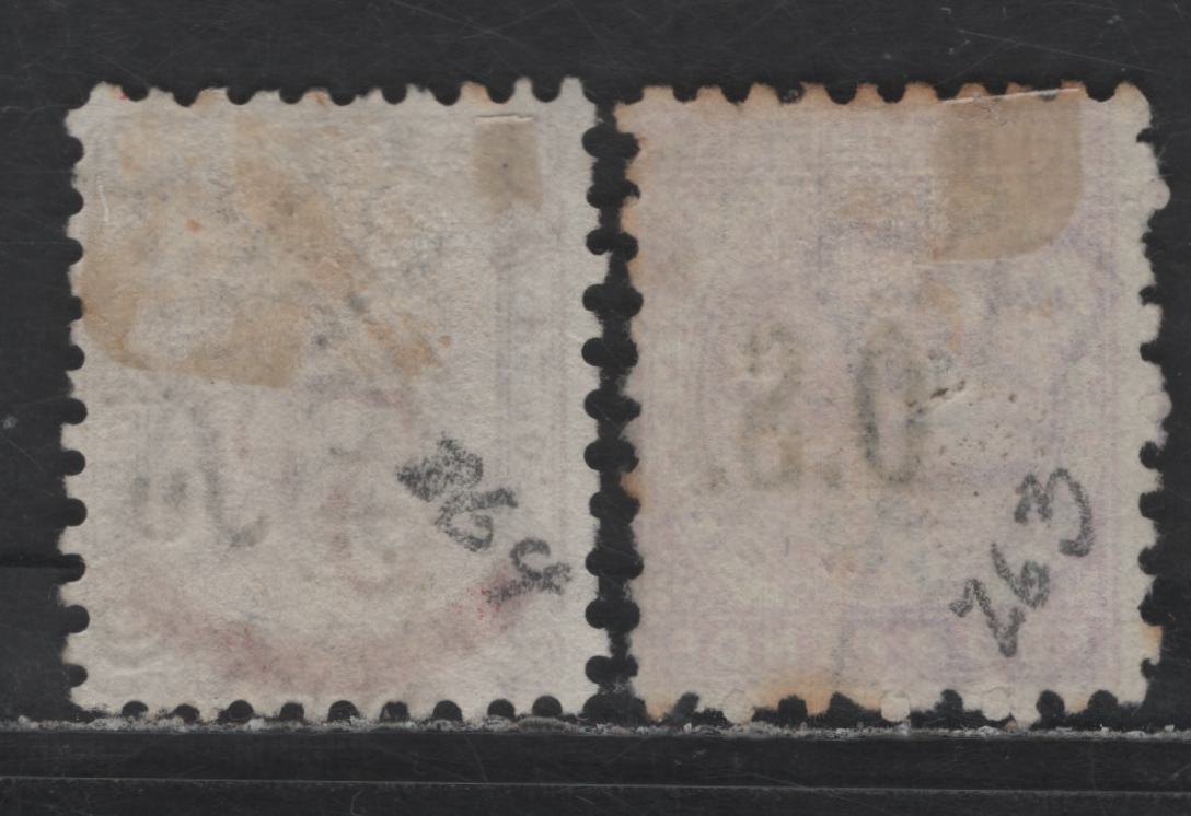 Lot 244 (C) South Australia SG#O61, O72 4d - 5d on 6d Violet - Brown Queen Victoria, 1891-1895 OS Overprinted Issues, 2 Fine Used Singles, Perf 10, Crown Over SA Wmk