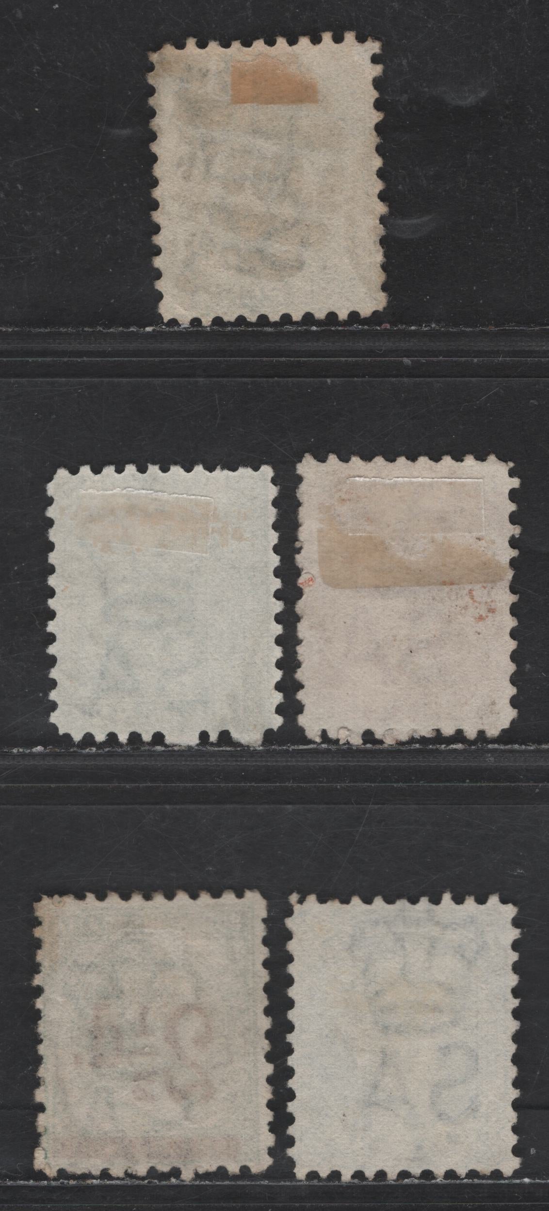 Lot 245 (C) South Australia SG#167, 168a, 167b, 229, 185 1d - 6d Blue Green - Pale Blue Queen Victoria, 1876-1891 Queen Victoria Keyplate Issues, 5 Fine/Very Fine Used Singles, Perf 10, Crown Over SA Wmk