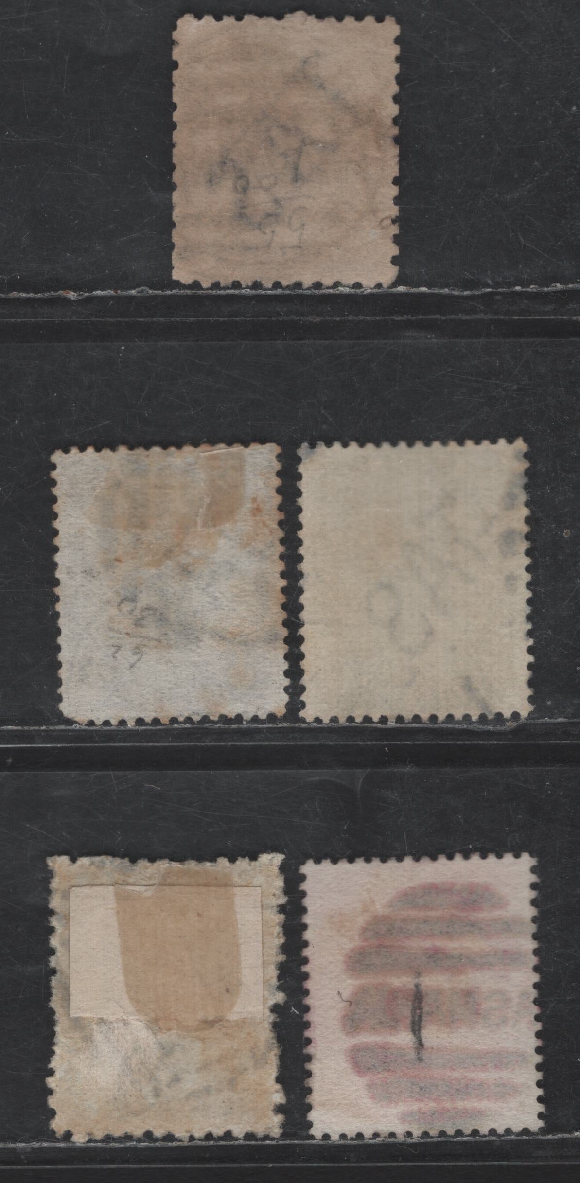 Lot 253 (C) Tasmania SG#146, 158, 154a, 168, 151a 3d - 8d Purple Brown - Dull Purple Brown Queen Victoria, 1871-1878 Queen Victoria Issue, 5 Very Good/Fine/Very Fine Used Singles, Perf 14