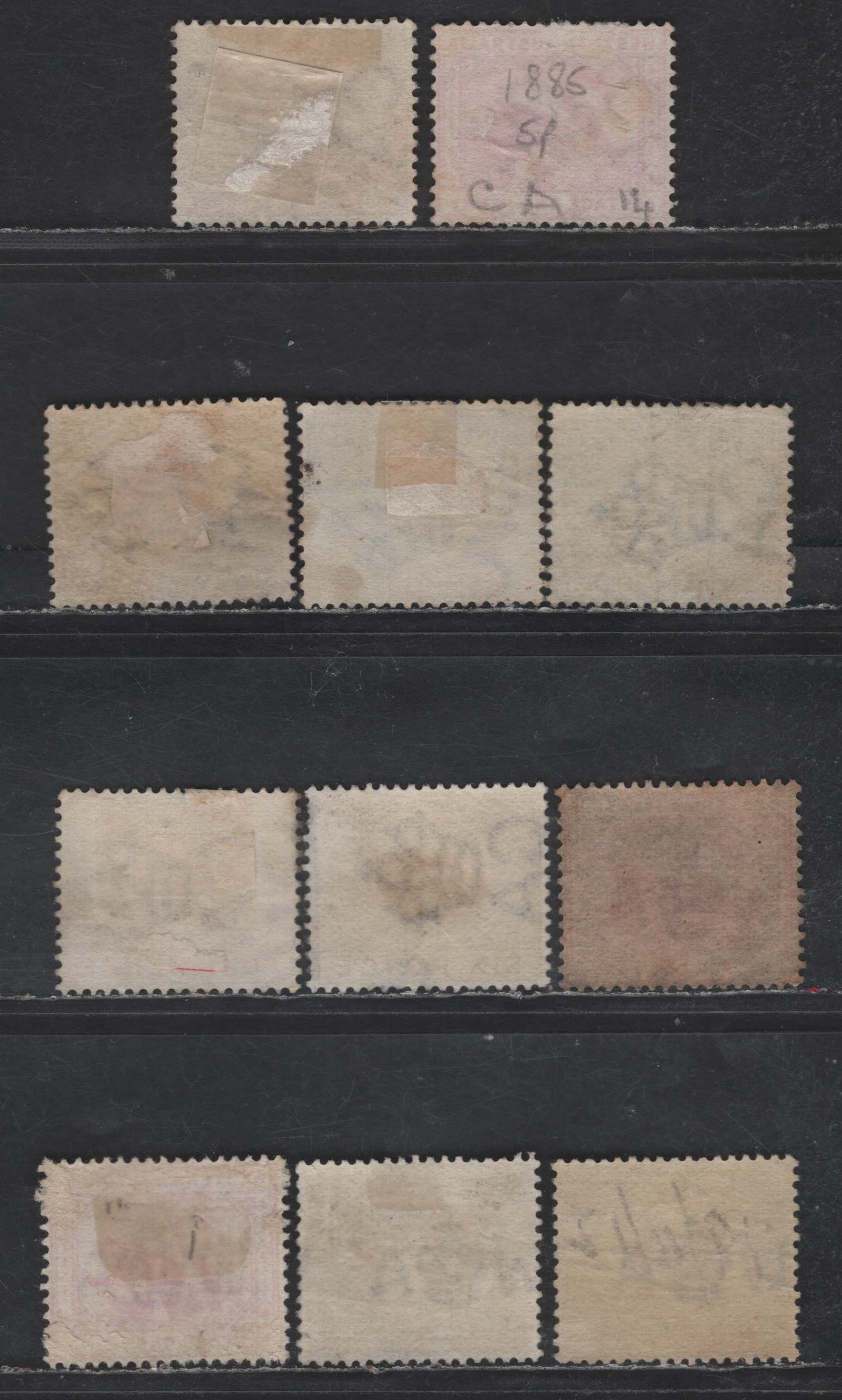 Lot 273 Western Australia SG#87, 95, 96-a, 98, 100, 112-114 3d - 2.5d Red Brown - Blue Swans, 1882-1907 Swan Keyplates Issues, 9 Fine/Very Fine Used Singles, Crown CA & W Crown A Wmks