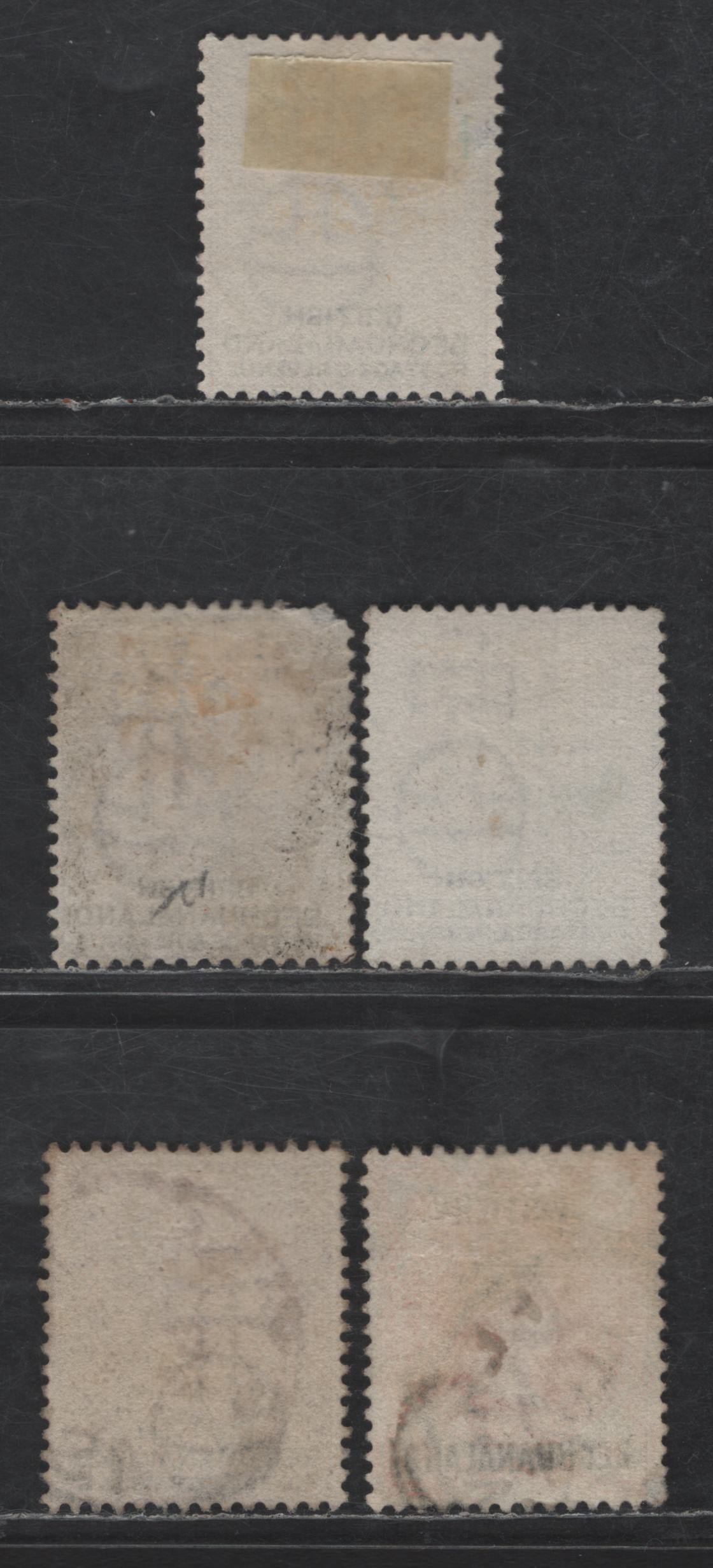 Lot 36 (C) British Bechuanaland SG#9-11a, 14 1d - 6d Lilac & Black - Lilac & Black Queen Victoria, 1888 Queen Victoria Keyplate Issue, 5 Very Good/Fine/Very Fine Used Singles