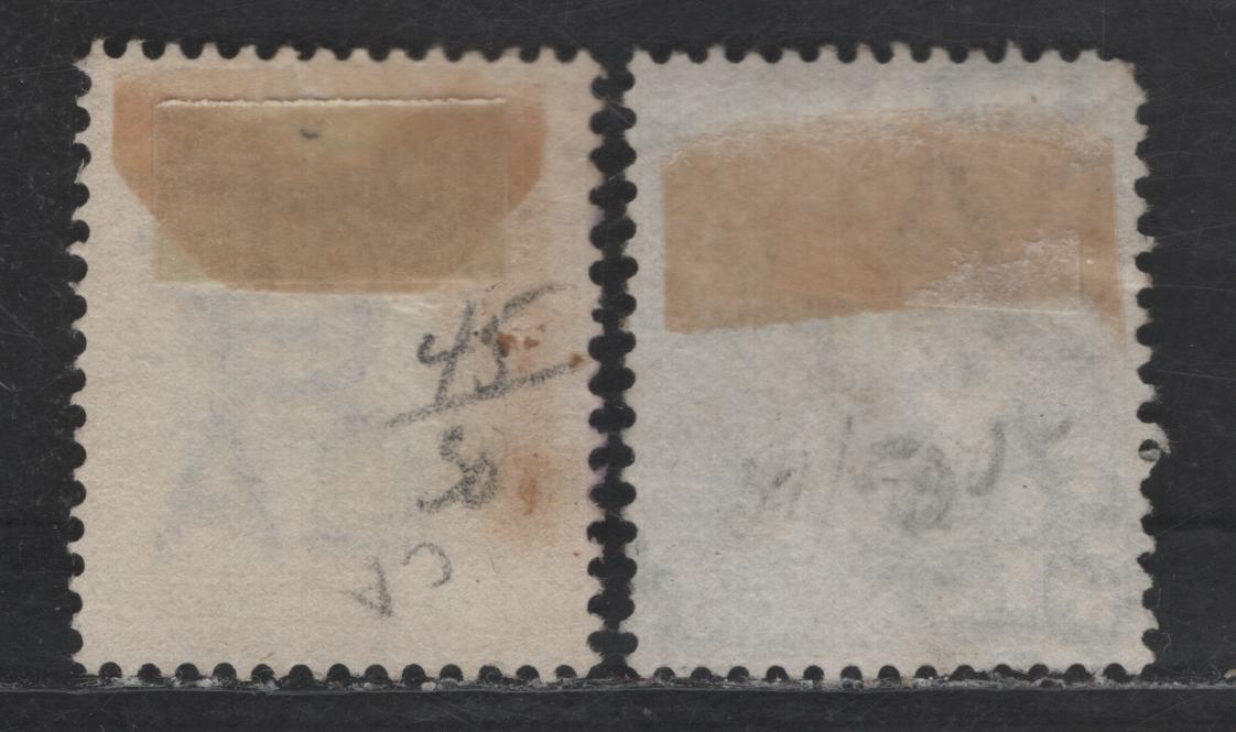 Lot 62 British Central Africa SG#24, 44 6d -2d Black & Blue -Gray & Yellow Arms, 1895-1897 Arms Issue, 2 Very Fine Used Singles