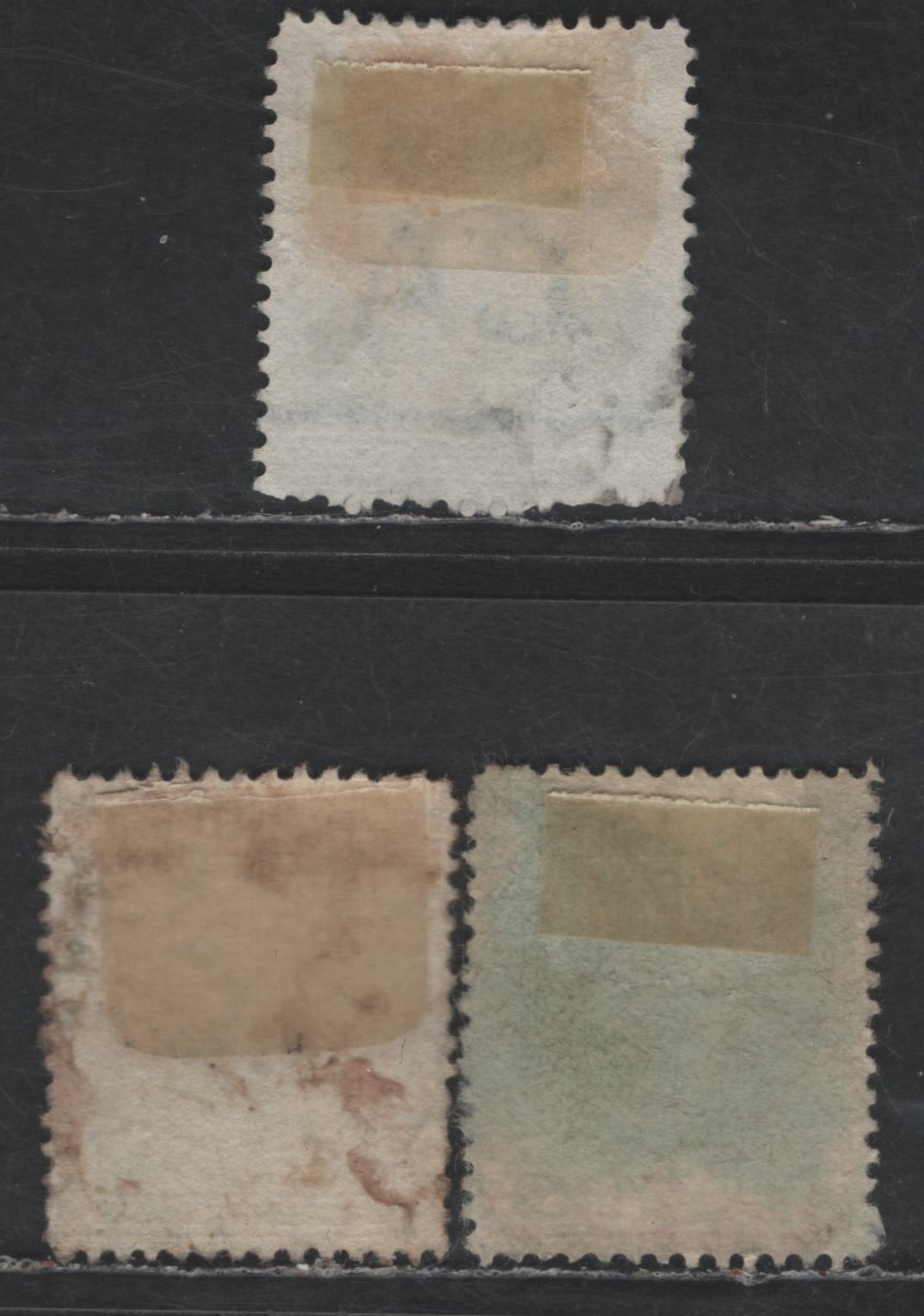 Lot 67 British East Africa SG#65-66, 70 1/2d - 4a Yellow Green - Deep Green Queen Victoria, 1896-1901 Engraved Queen Victoria Widow's Weeds & Arms Issue, 3 Very Fine Used Singles